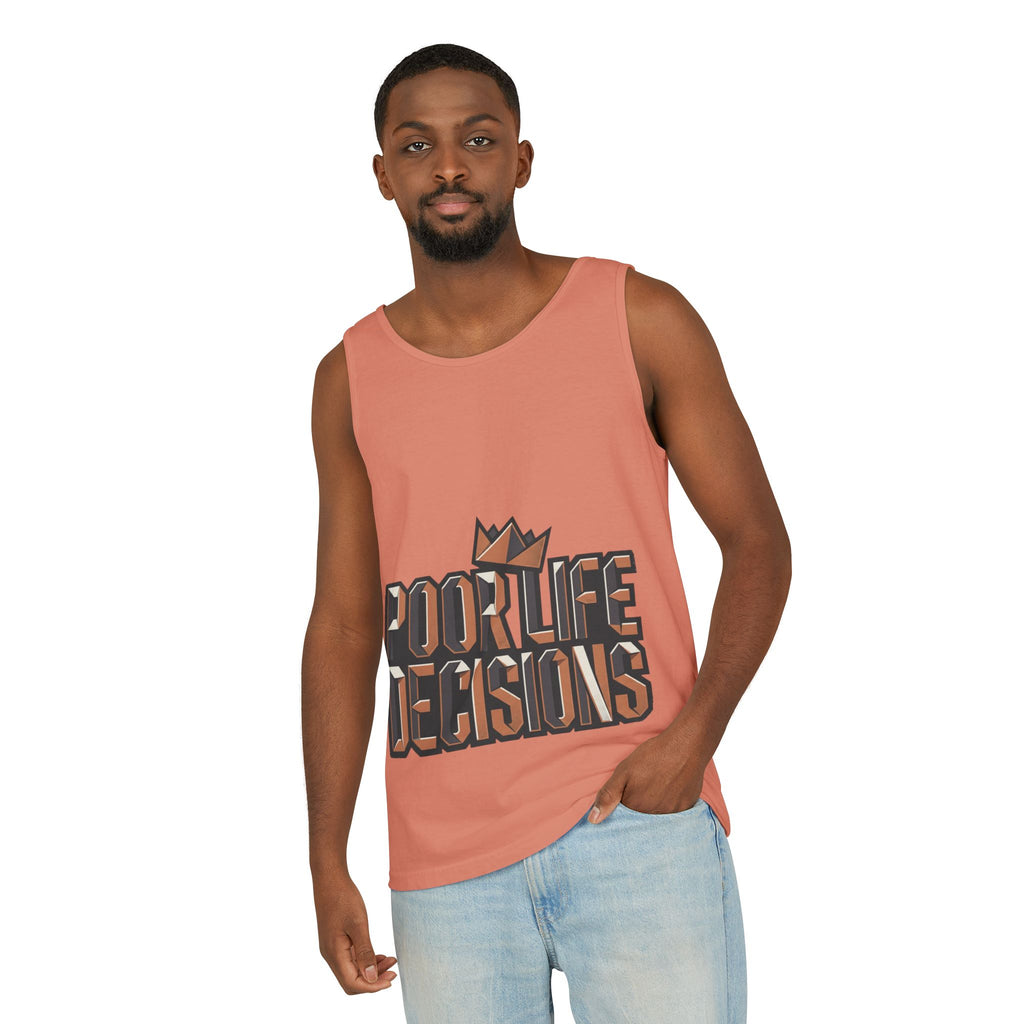 'Poor Life Decisions' Graphic Tank Top — Funny Typography Crown Summer Tee