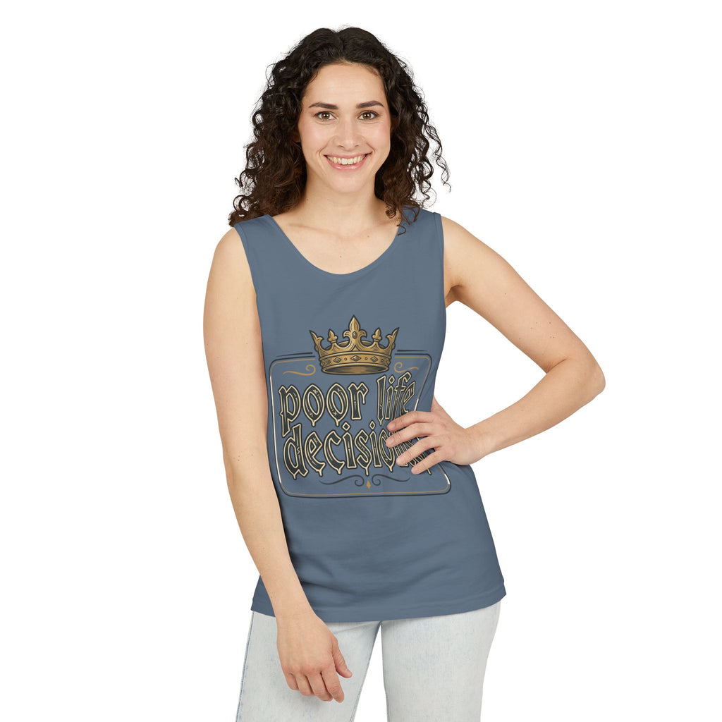 Poor Life Decisions Tank Top — Vintage Crown Graphic