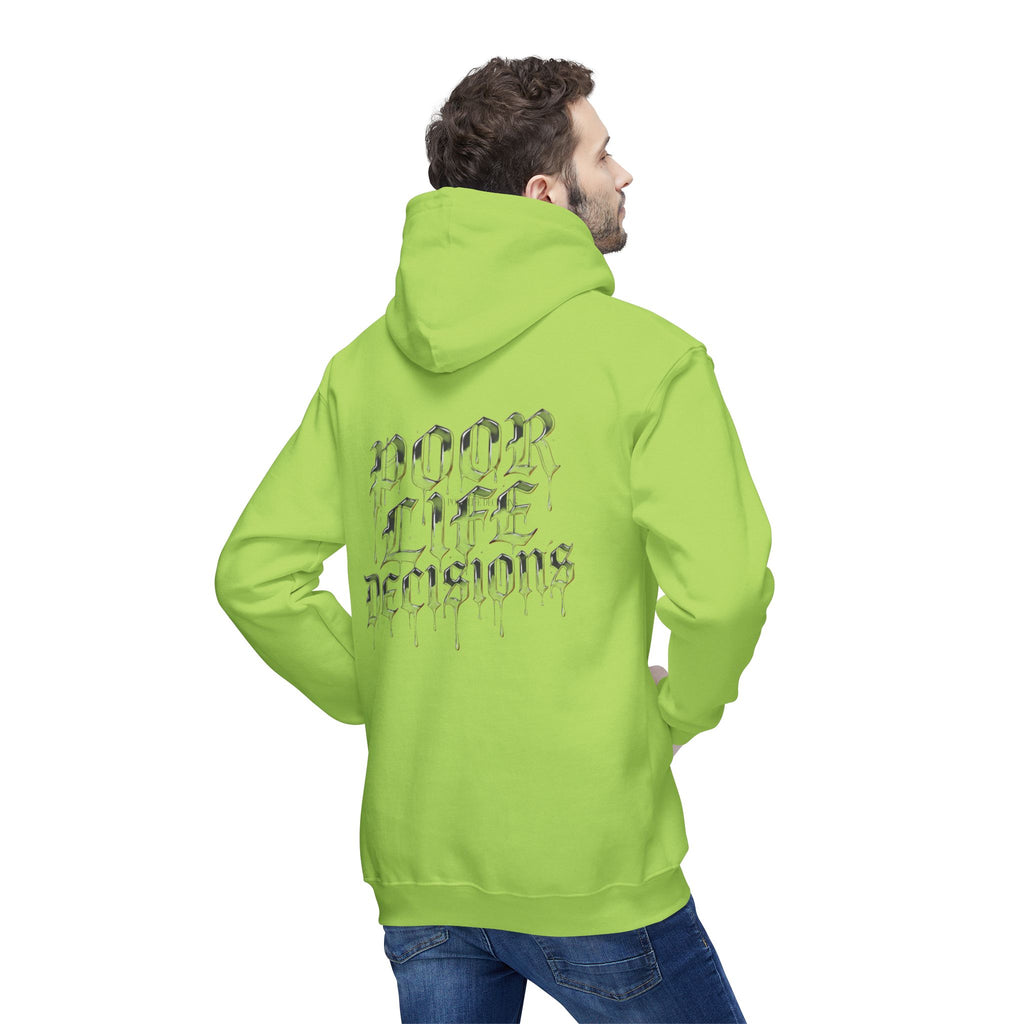 Poor Life Decisions Hoodie — White Graphic Hooded Sweatshirt