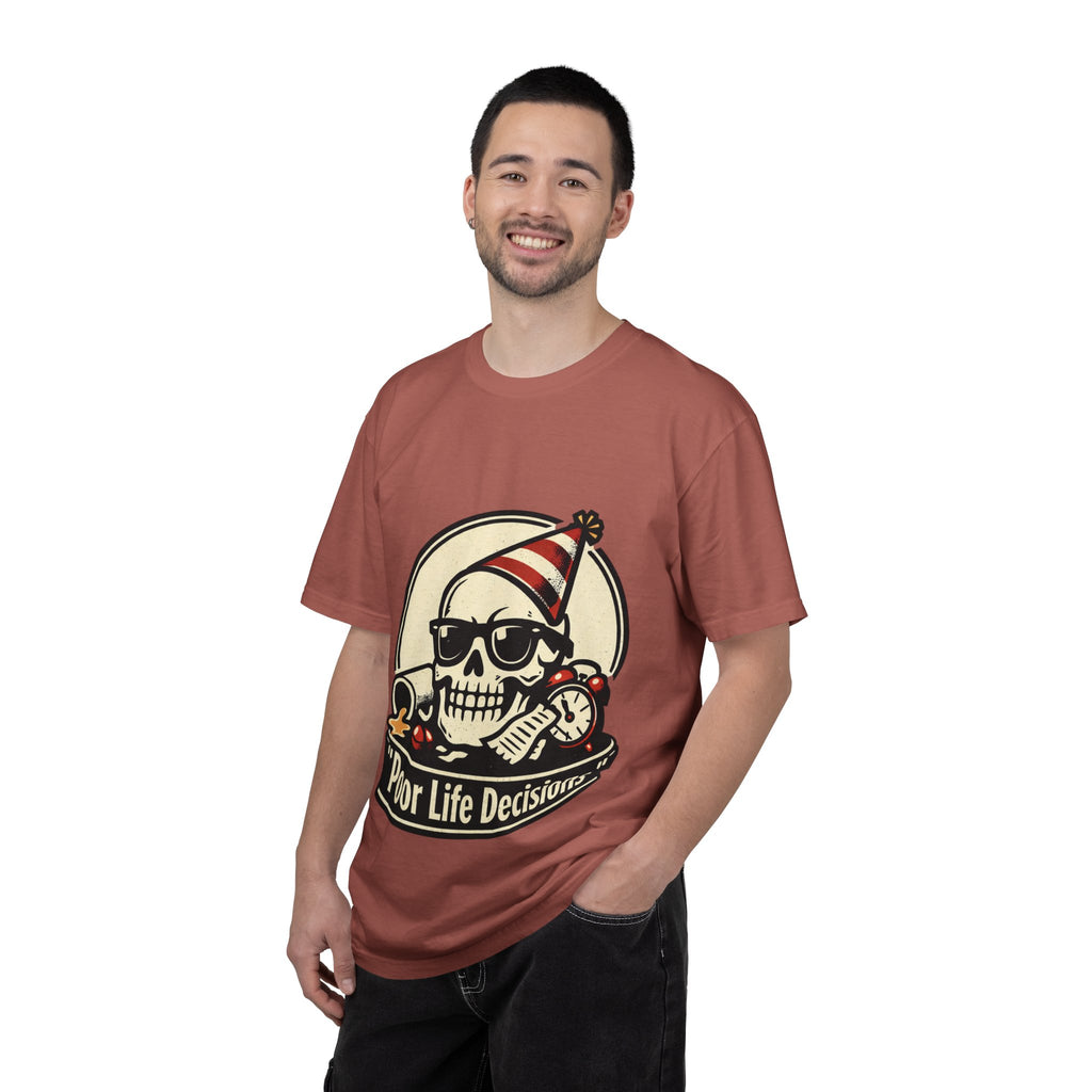 Poor Life Decisions Skull T-Shirt — Funny Party Skull Graphic Tee