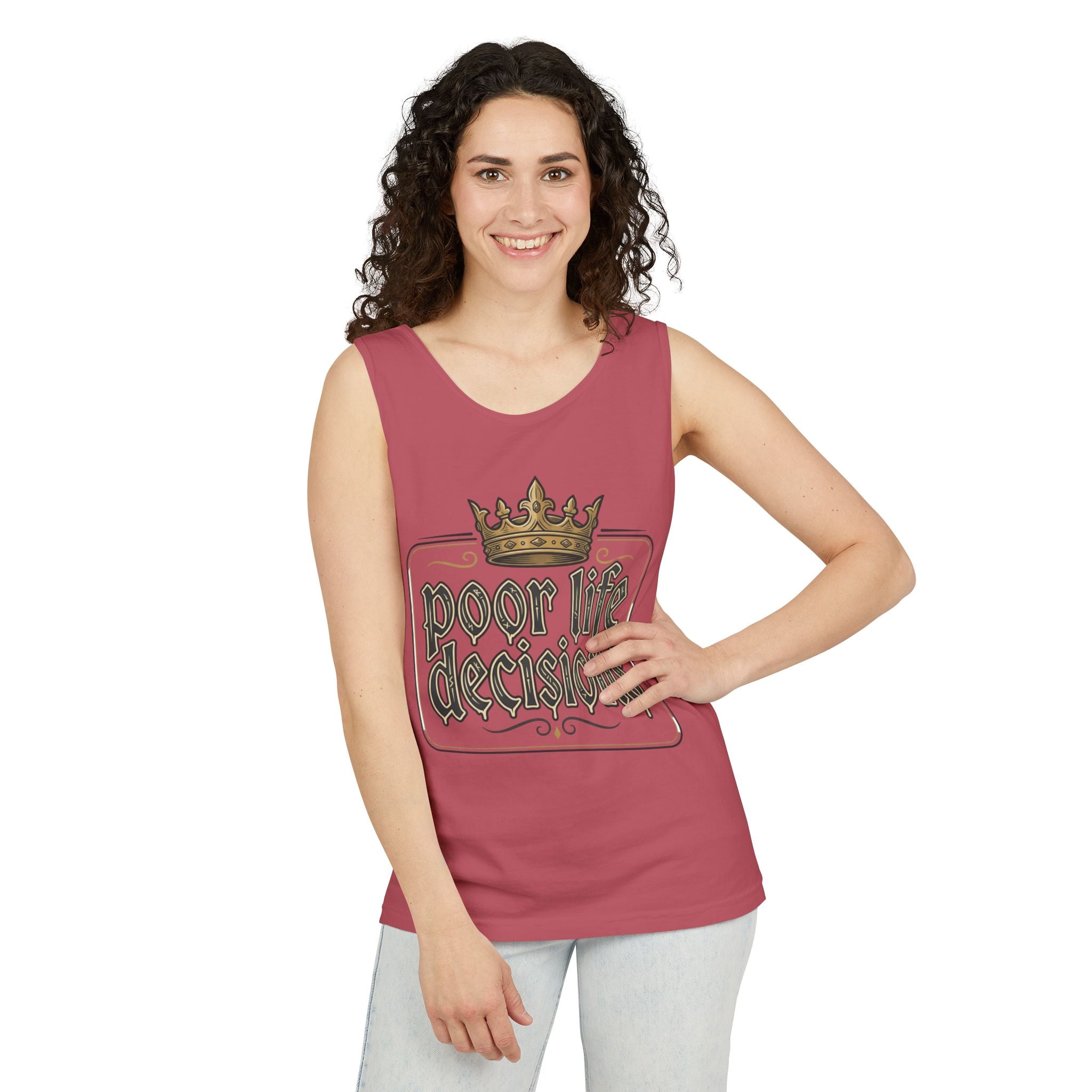 Poor Life Decisions Tank Top — Vintage Crown Graphic