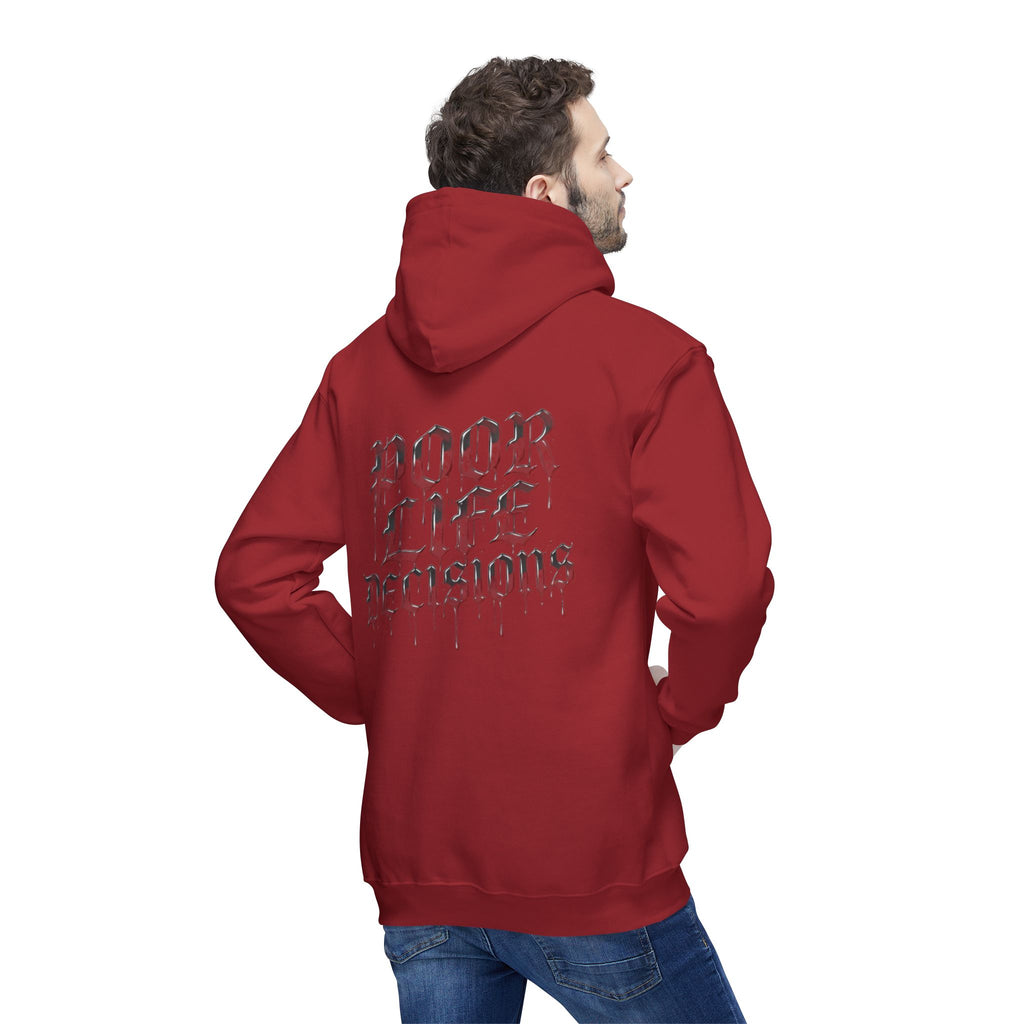 Poor Life Decisions Hoodie — White Graphic Hooded Sweatshirt