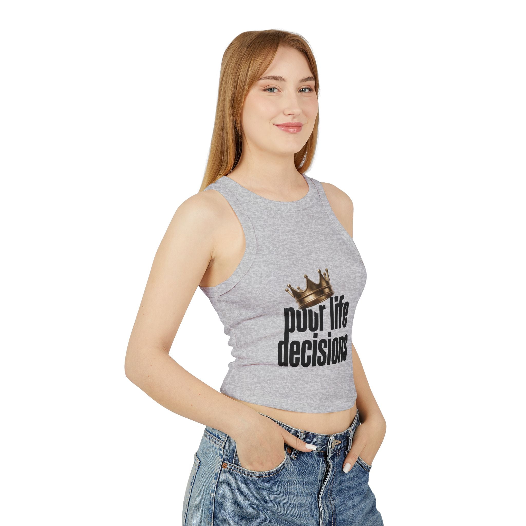 Racer Tank — 'Poor Life Decisions' Crown Graphic