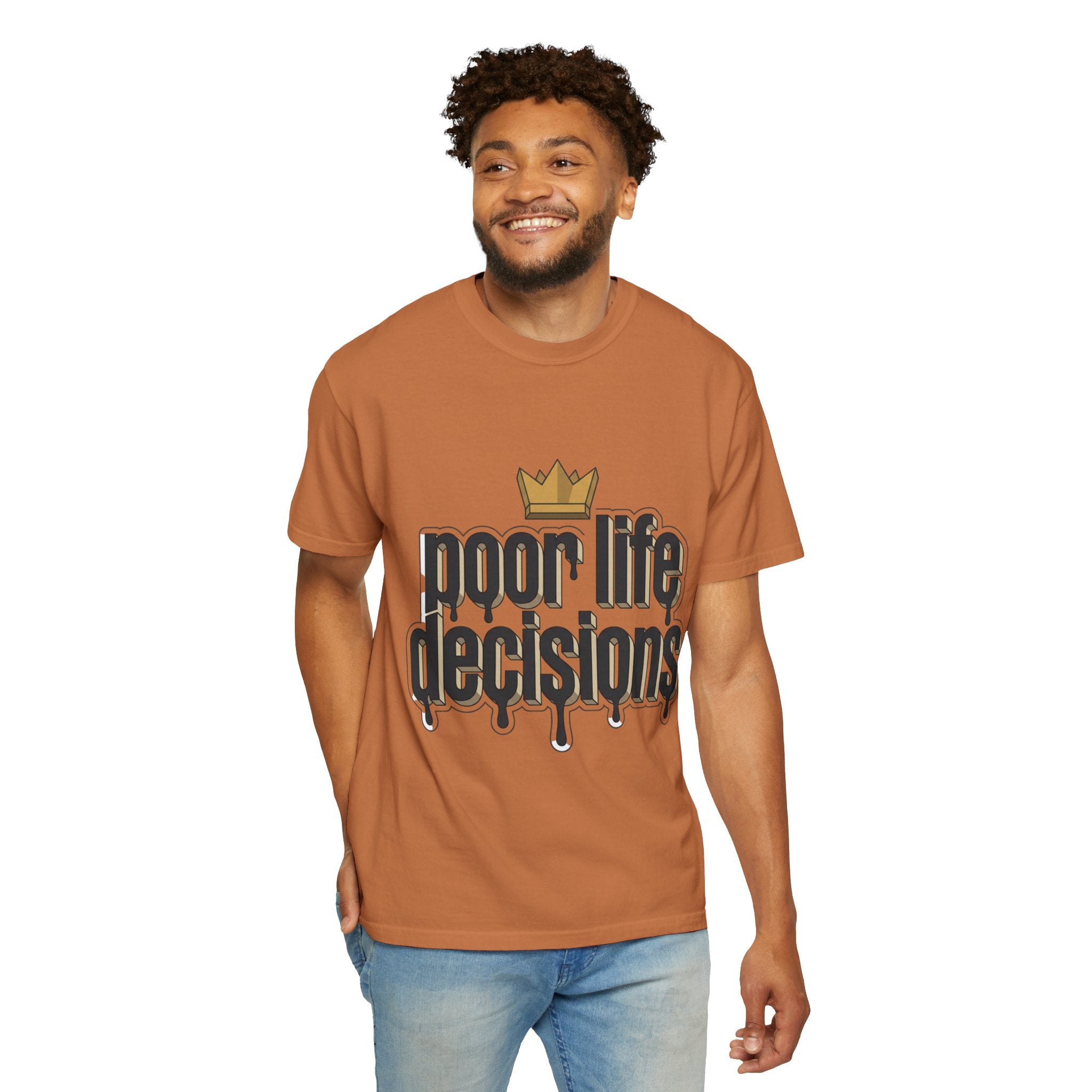 T-Shirt — "Poor Life Decisions" Crown Graphic Tee