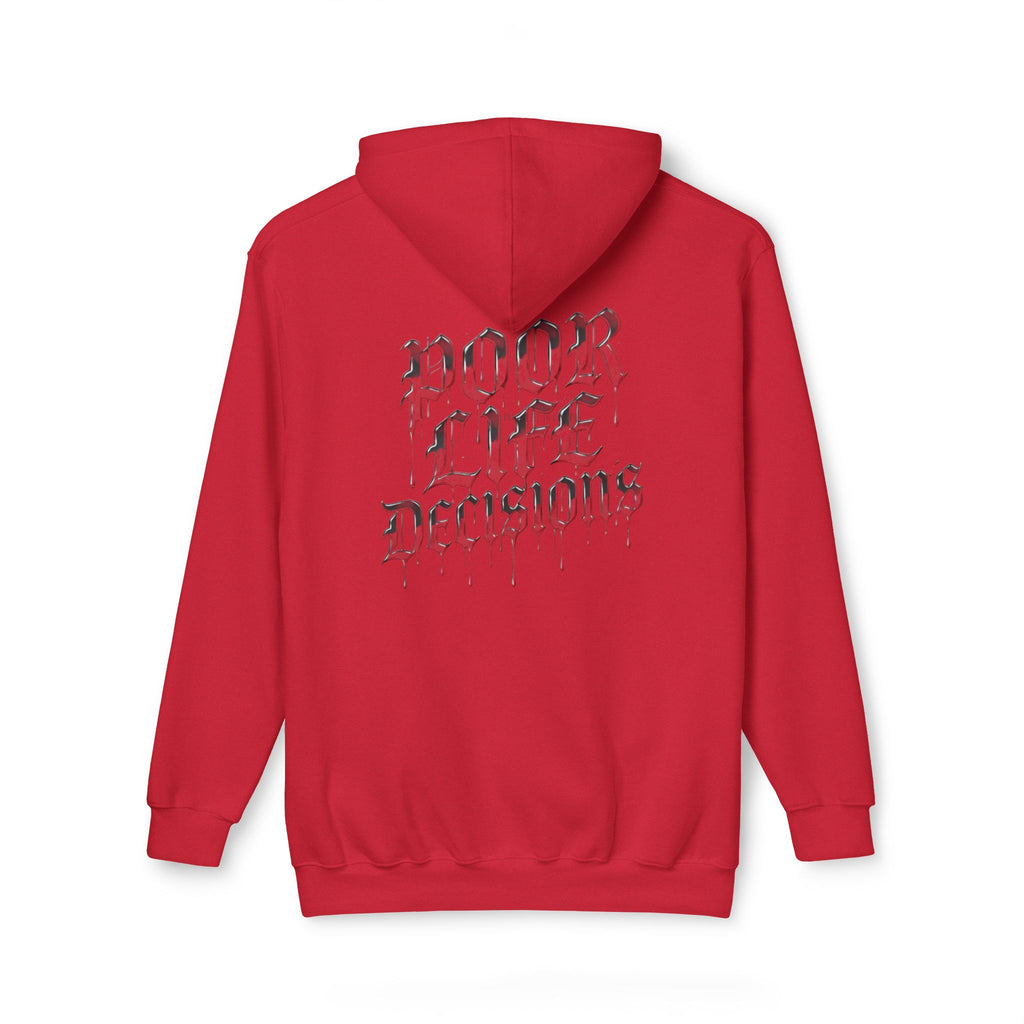 Poor Life Decisions Hoodie — White Graphic Hooded Sweatshirt
