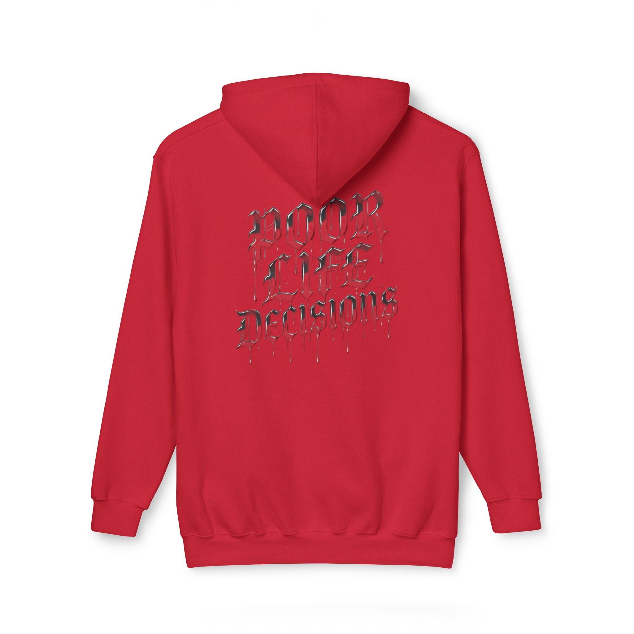 Poor Life Decisions Hoodie — White Graphic Hooded Sweatshirt