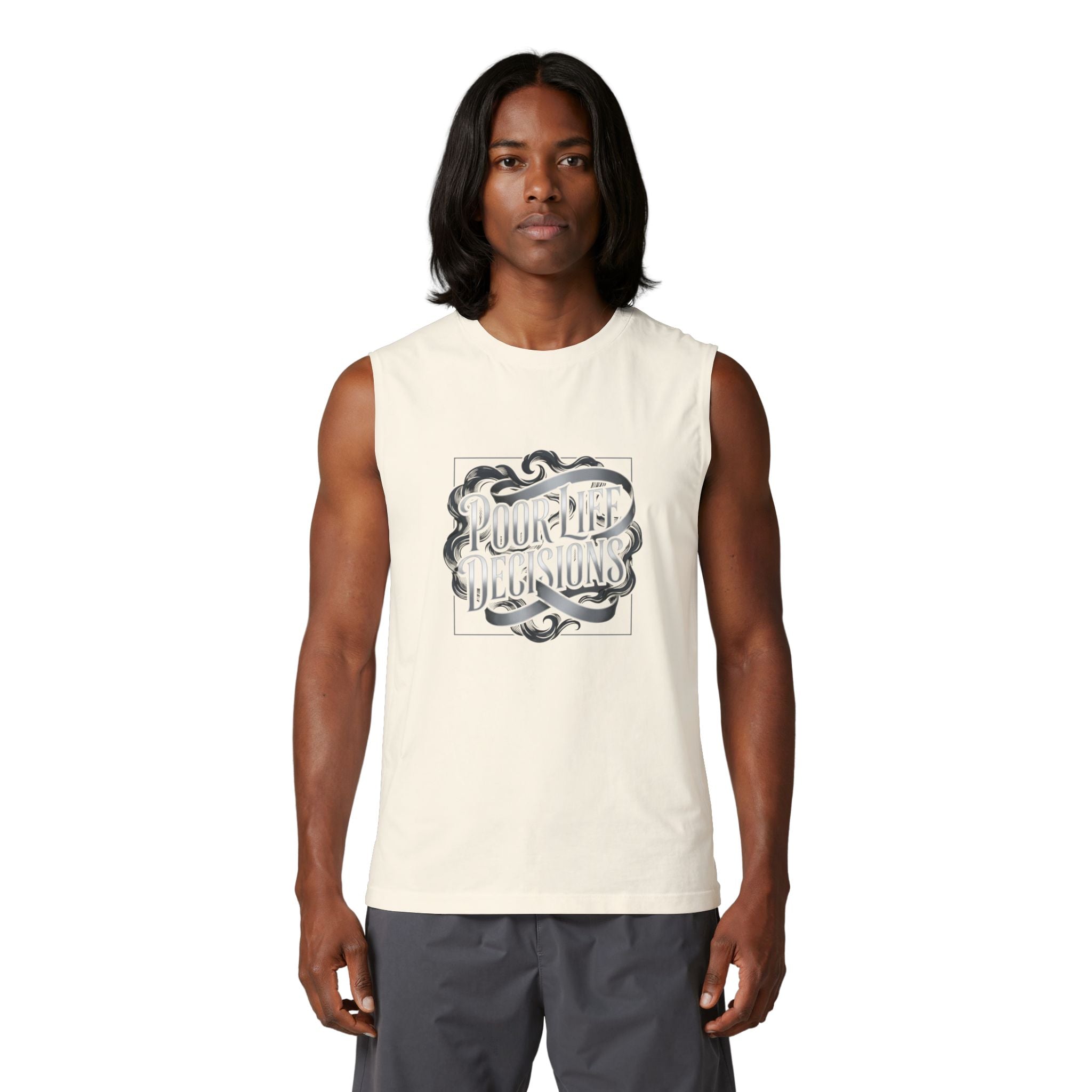 Muscle Tank — 'Pour The Illusions' Retro Script Graphic Tank Top