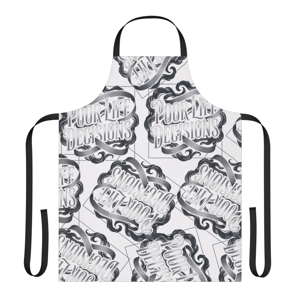 Monochrome ‘Puur’n Delusions’ Pattern Apron — Graphic Kitchen Apron with 5-Color Straps