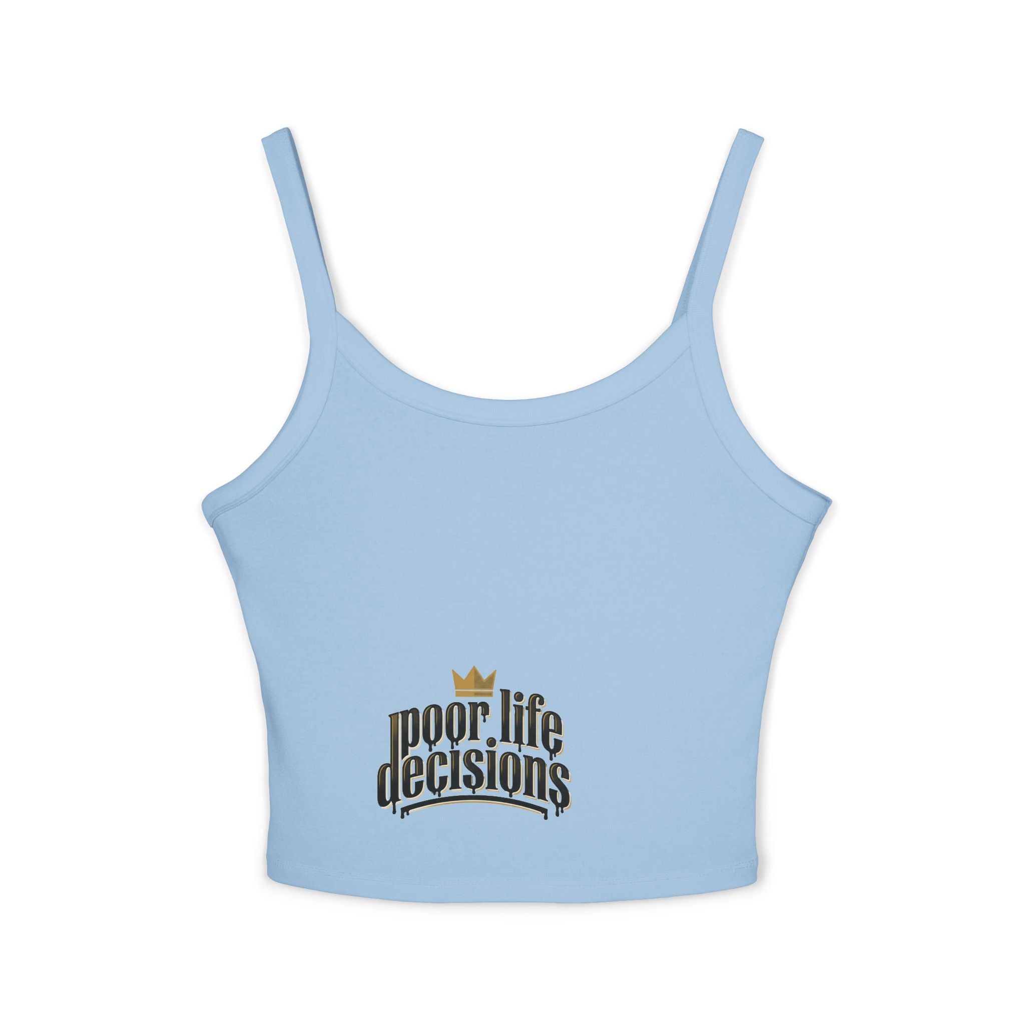 Crop Tank Top – 'poor life decisions' Vintage Script Graphic Tank