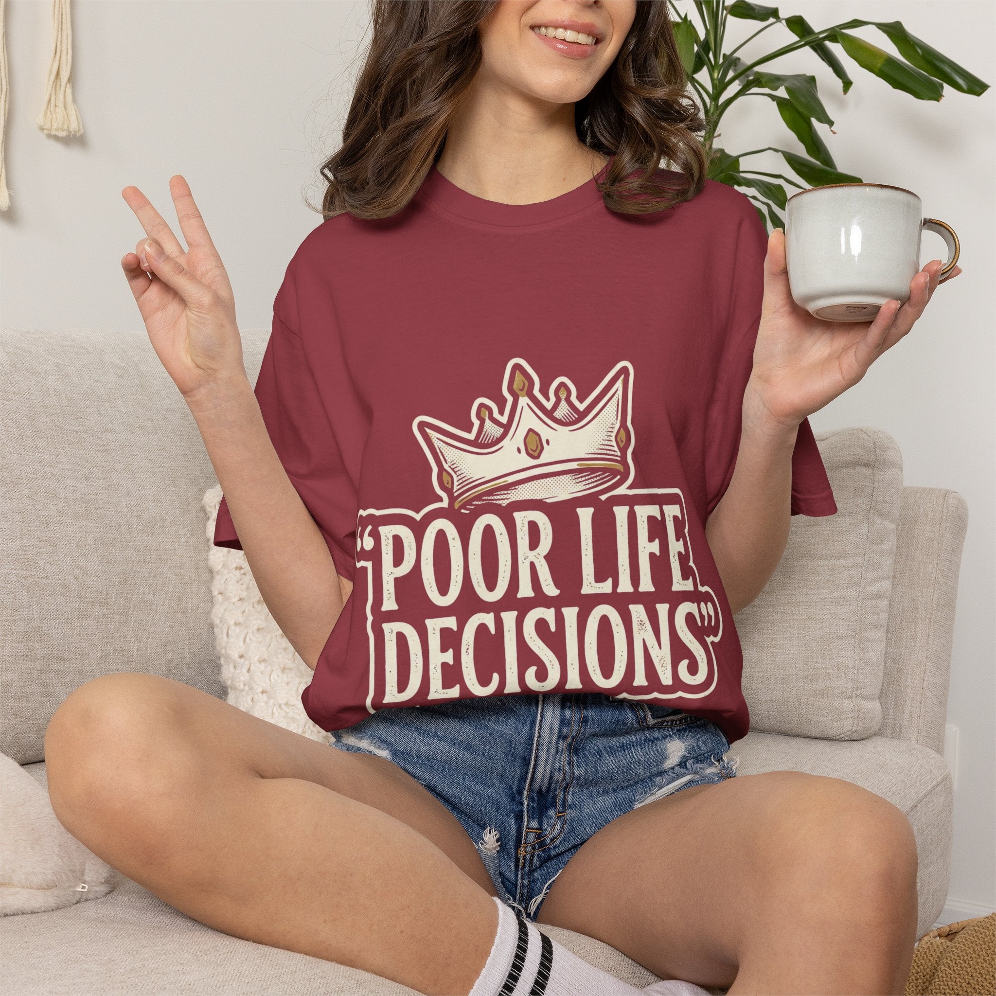 Poor Life Decisions T-Shirt — Funny Vintage Crown Graphic Tee