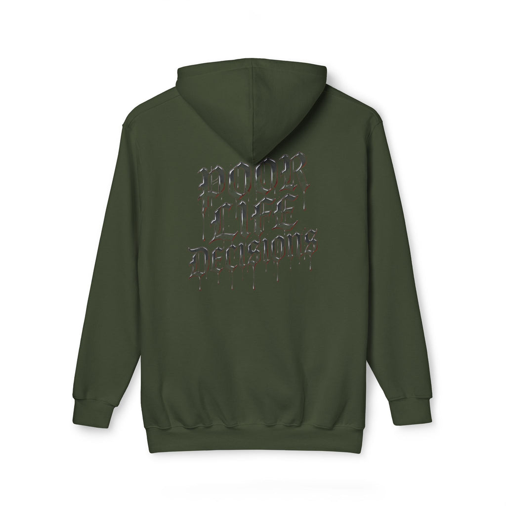 Poor Life Decisions Hoodie — White Graphic Hooded Sweatshirt
