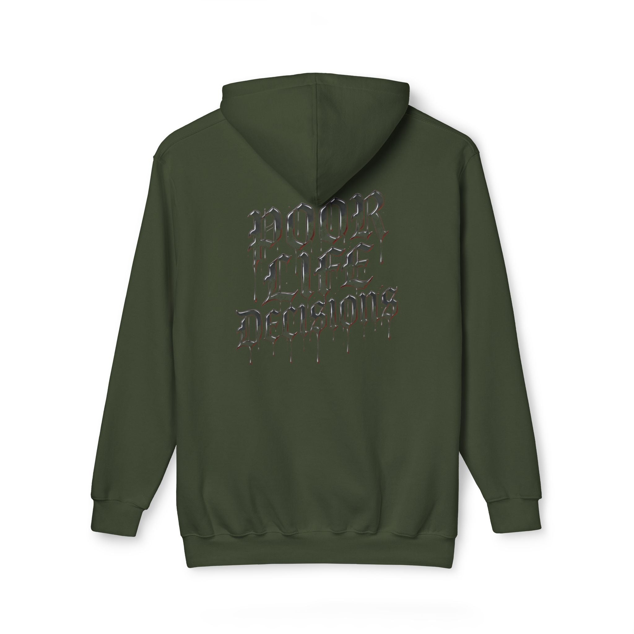 Poor Life Decisions Hoodie — White Graphic Hooded Sweatshirt