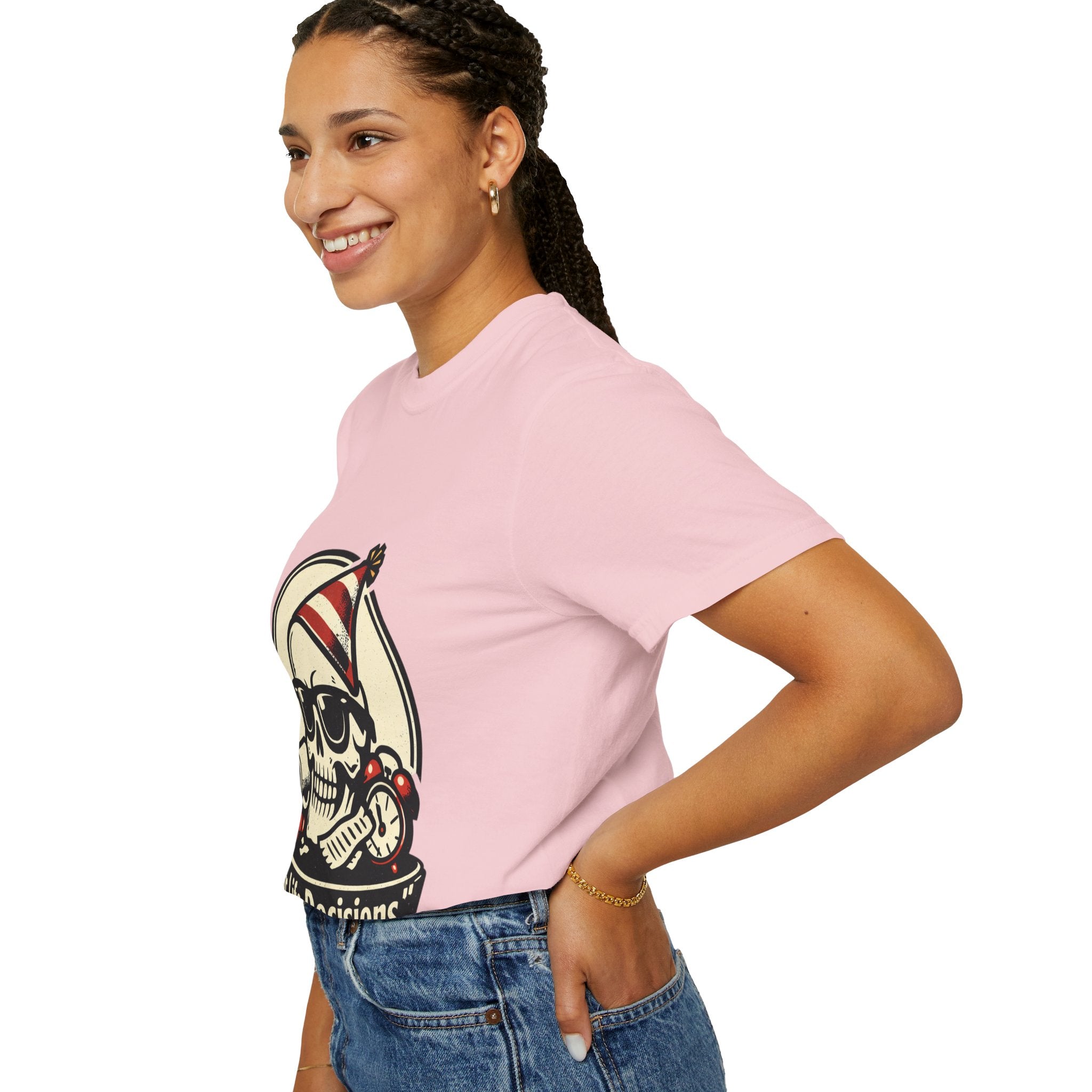 Poor Life Decisions Skull T-Shirt — Funny Party Skull Graphic Tee
