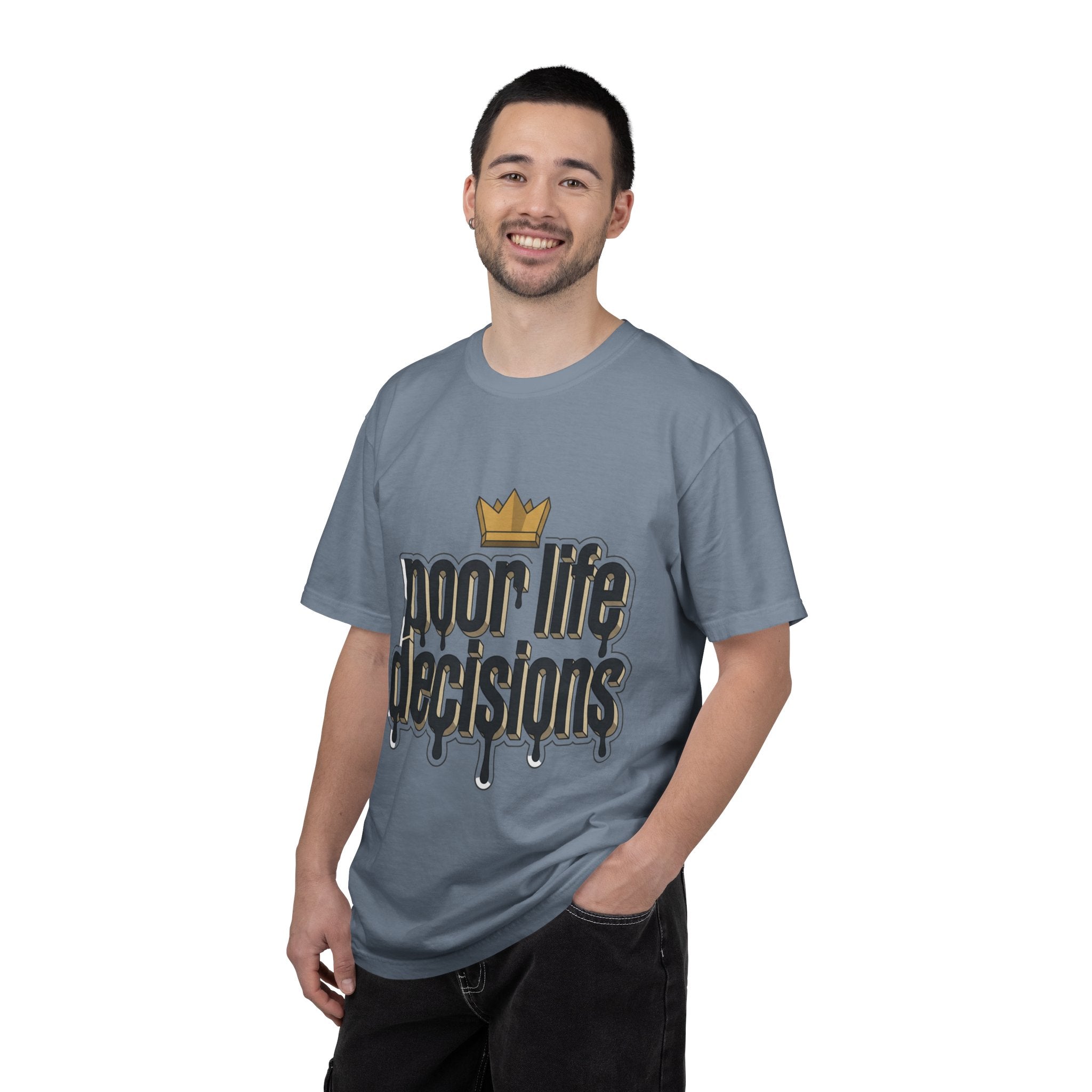 T-Shirt — "Poor Life Decisions" Crown Graphic Tee
