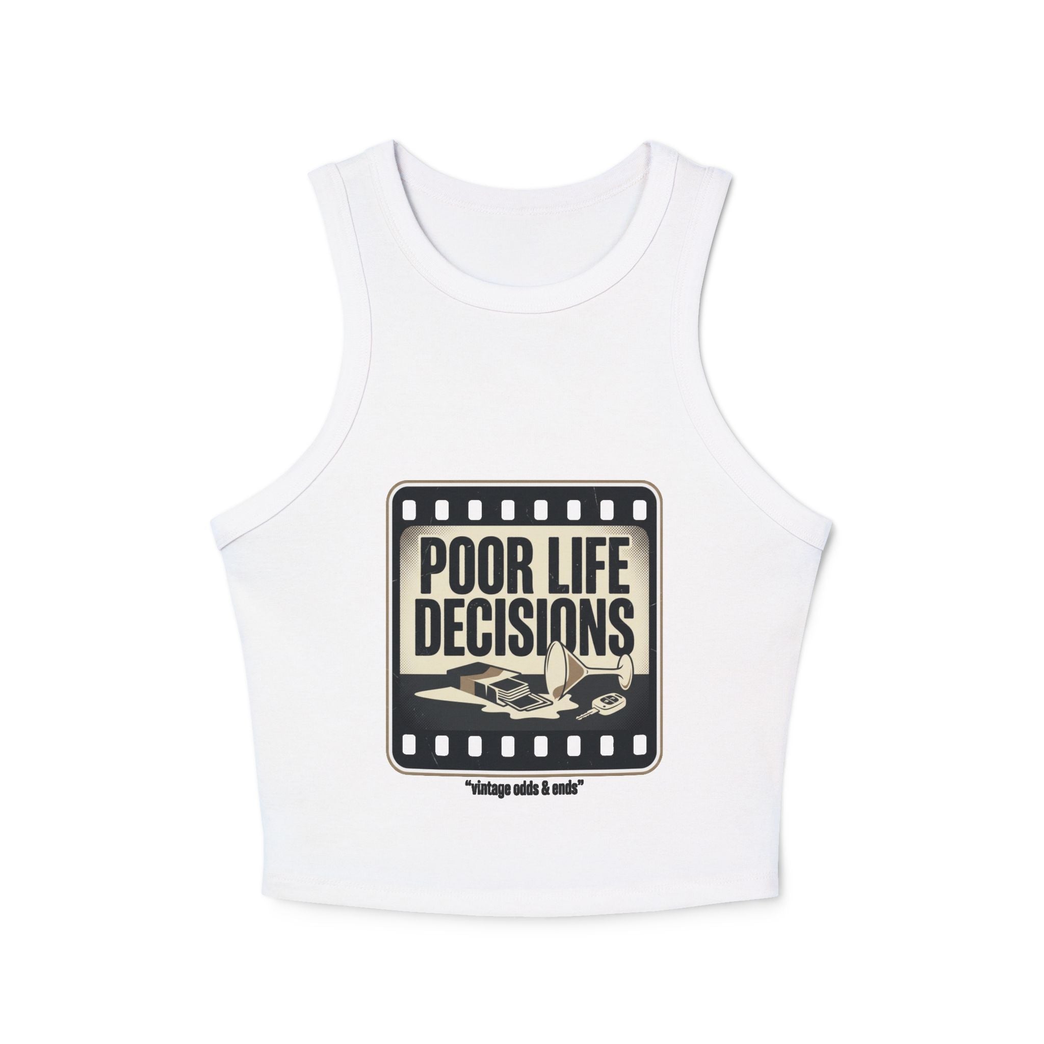 Racer Tank - "Poor Life Decisions" Retro Film Graphic