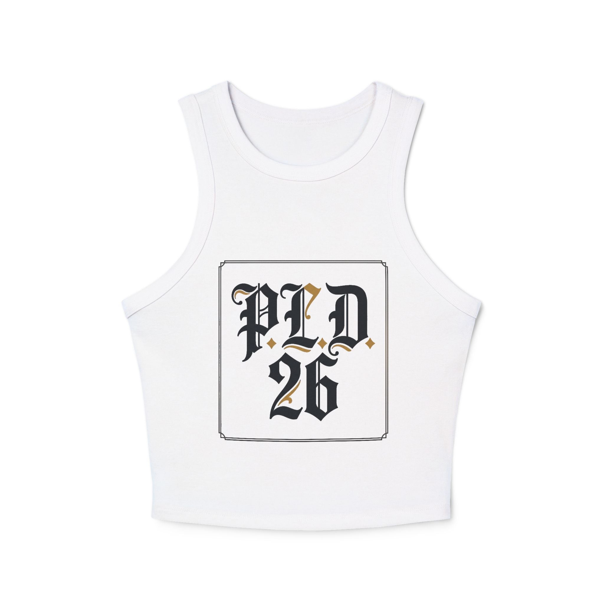 PLD 26 Gothic Crop Tank Top — Women's Racer Ribbed Tank
