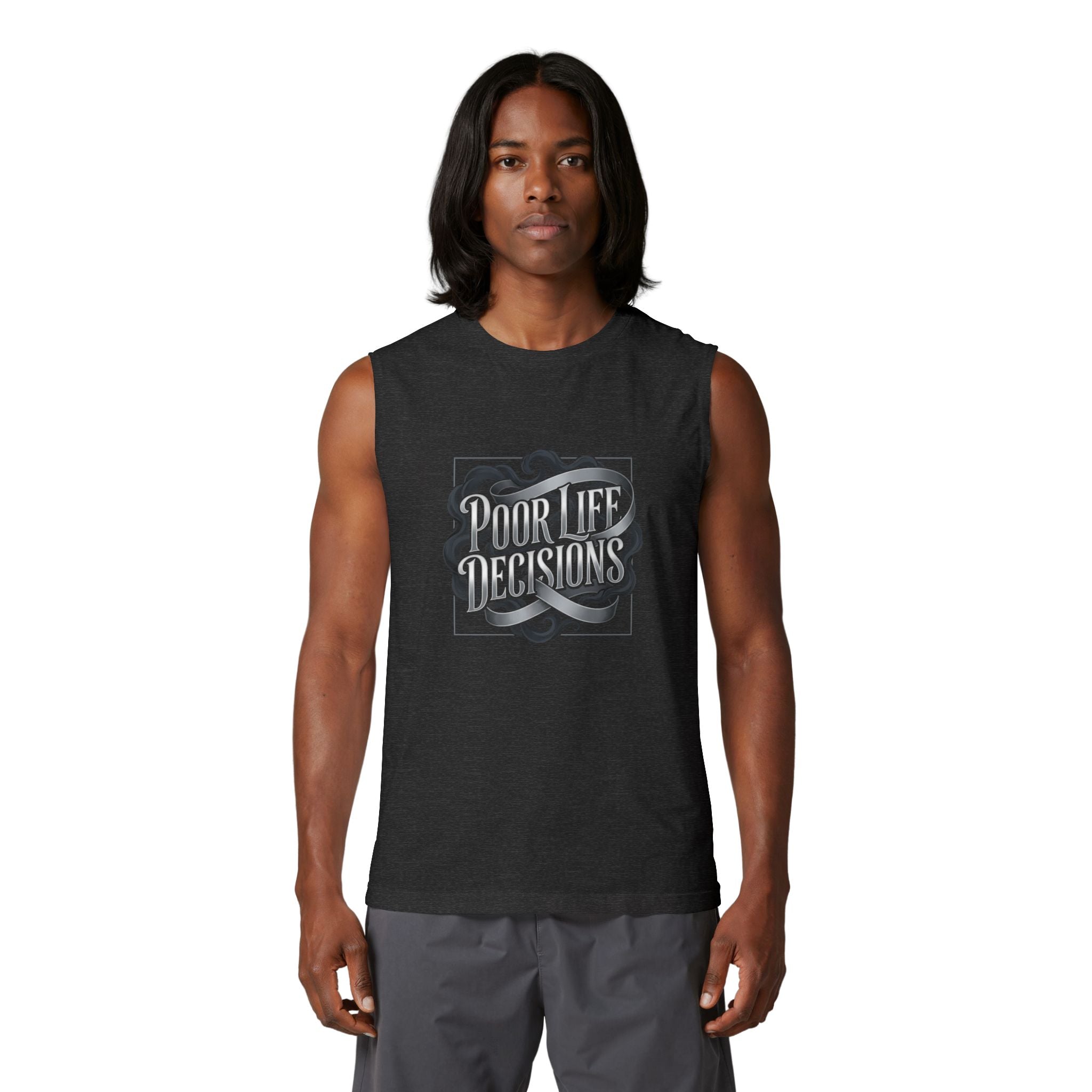 Muscle Tank — 'Pour The Illusions' Retro Script Graphic Tank Top
