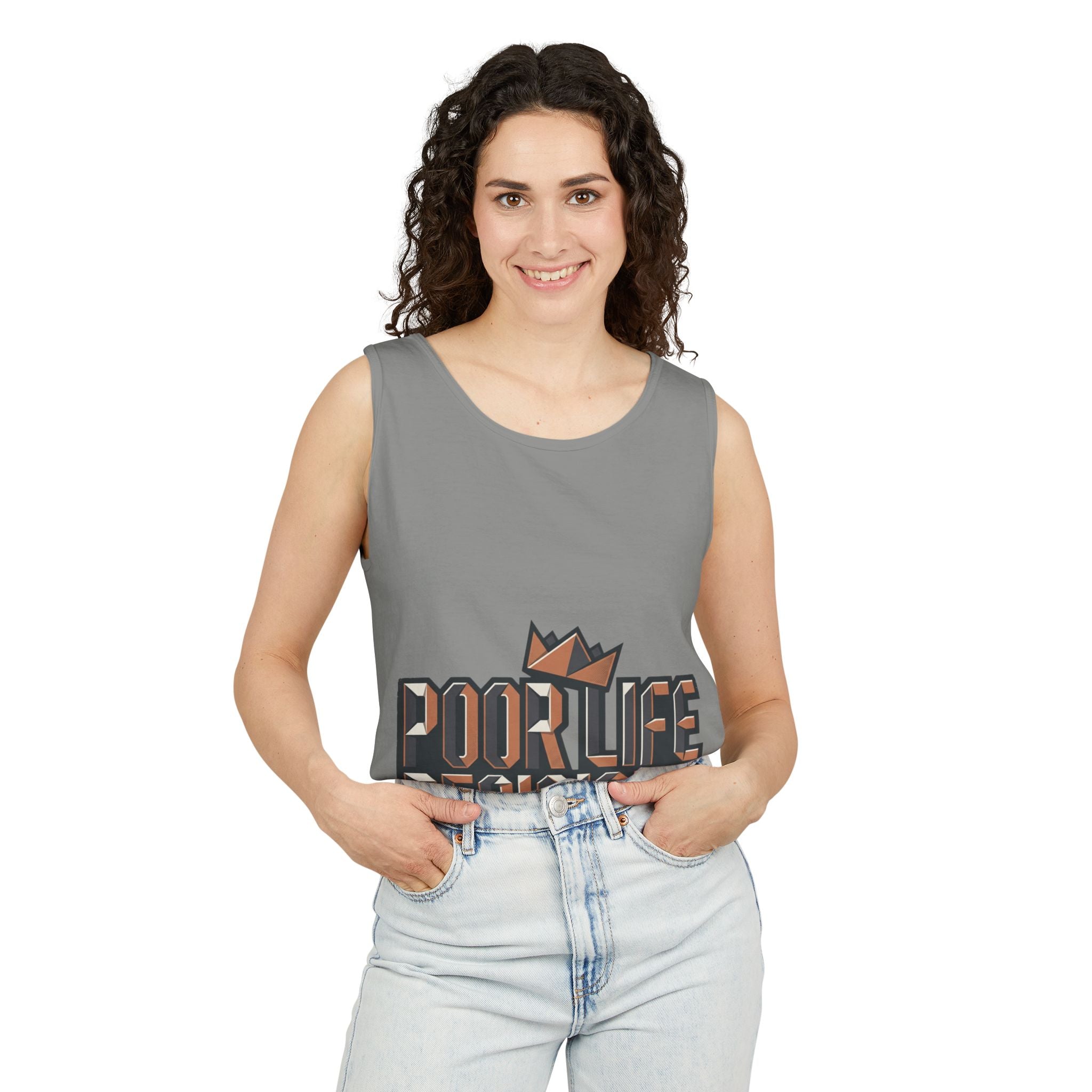 'Poor Life Decisions' Graphic Tank Top — Funny Typography Crown Summer Tee
