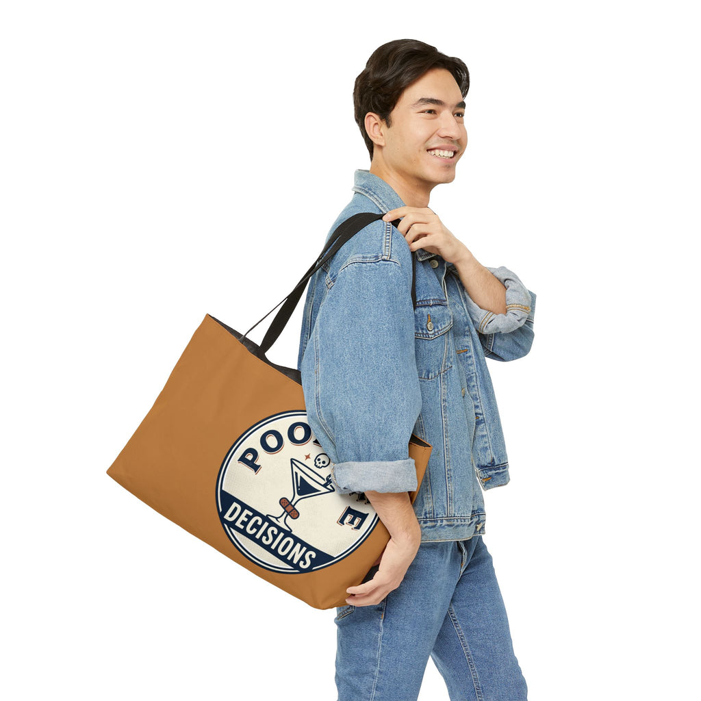 Weekender Tote Bag - "Poor Life Decisions" Retro Badge Travel Tote