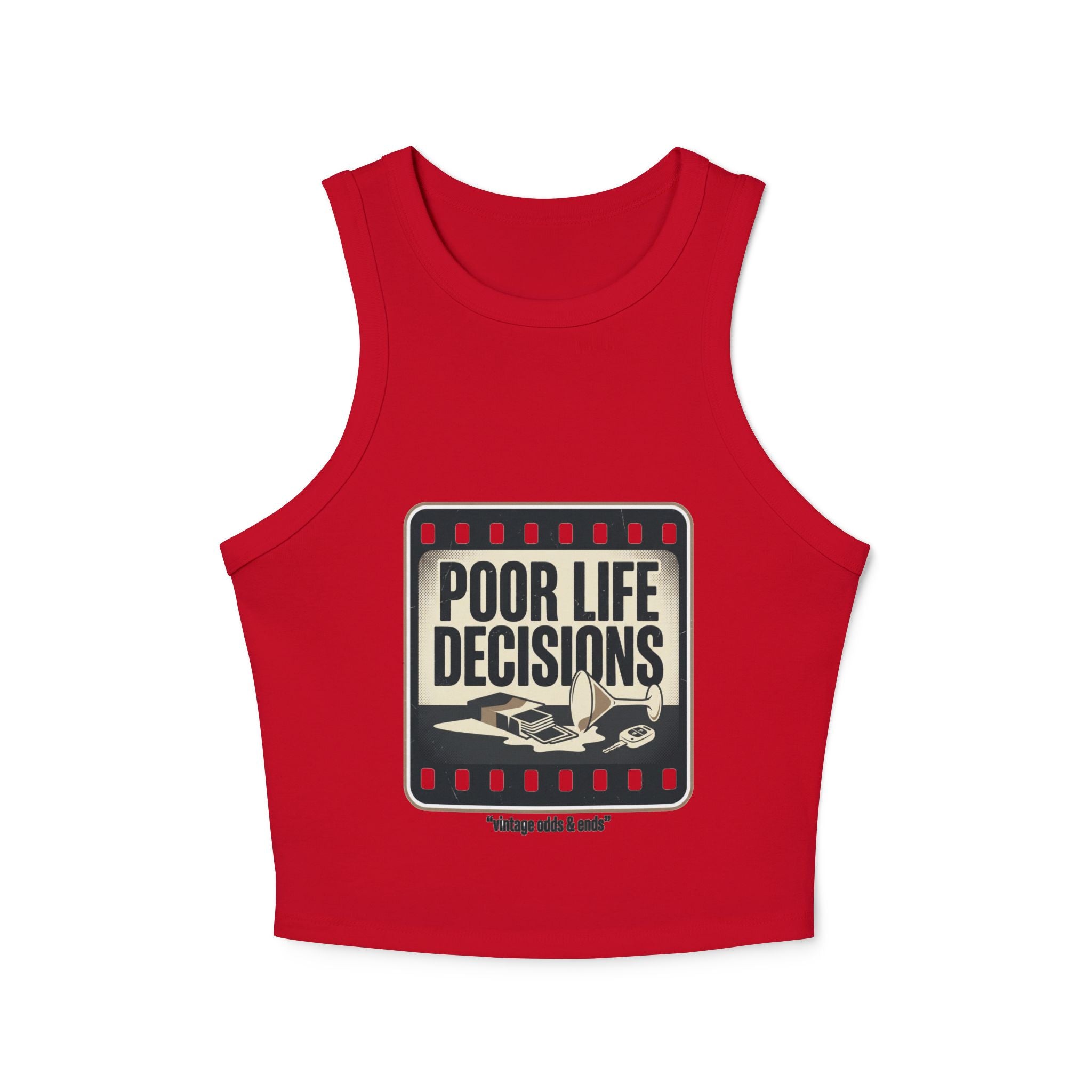 Racer Tank - "Poor Life Decisions" Retro Film Graphic