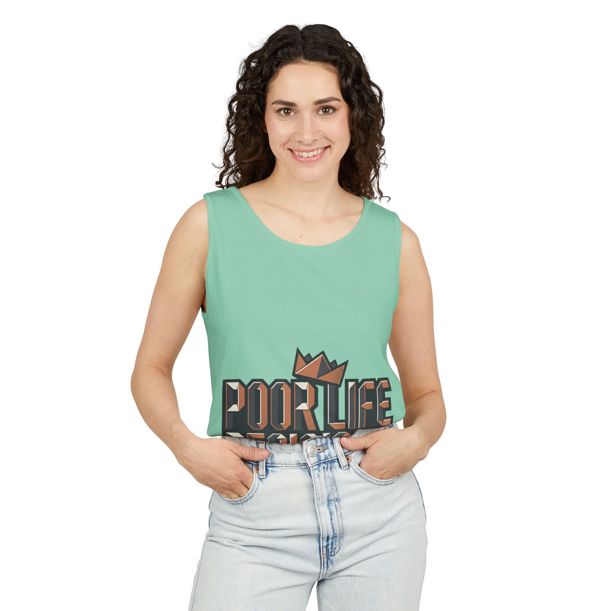 'Poor Life Decisions' Graphic Tank Top — Funny Typography Crown Summer Tee