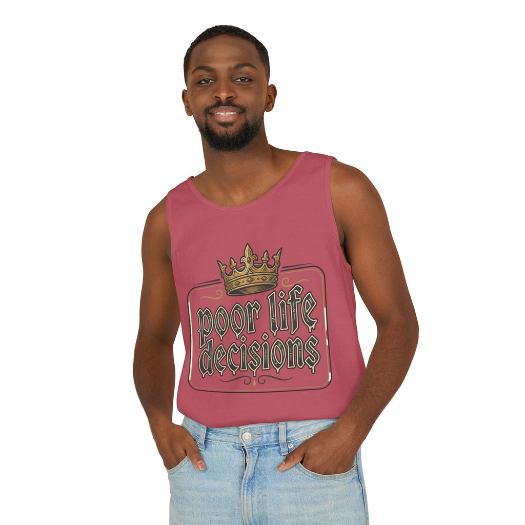 Poor Life Decisions Tank Top — Vintage Crown Graphic