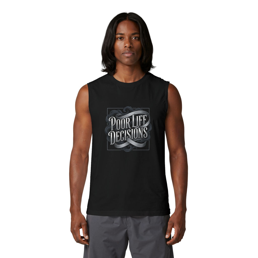 Muscle Tank — 'Pour The Illusions' Retro Script Graphic Tank Top