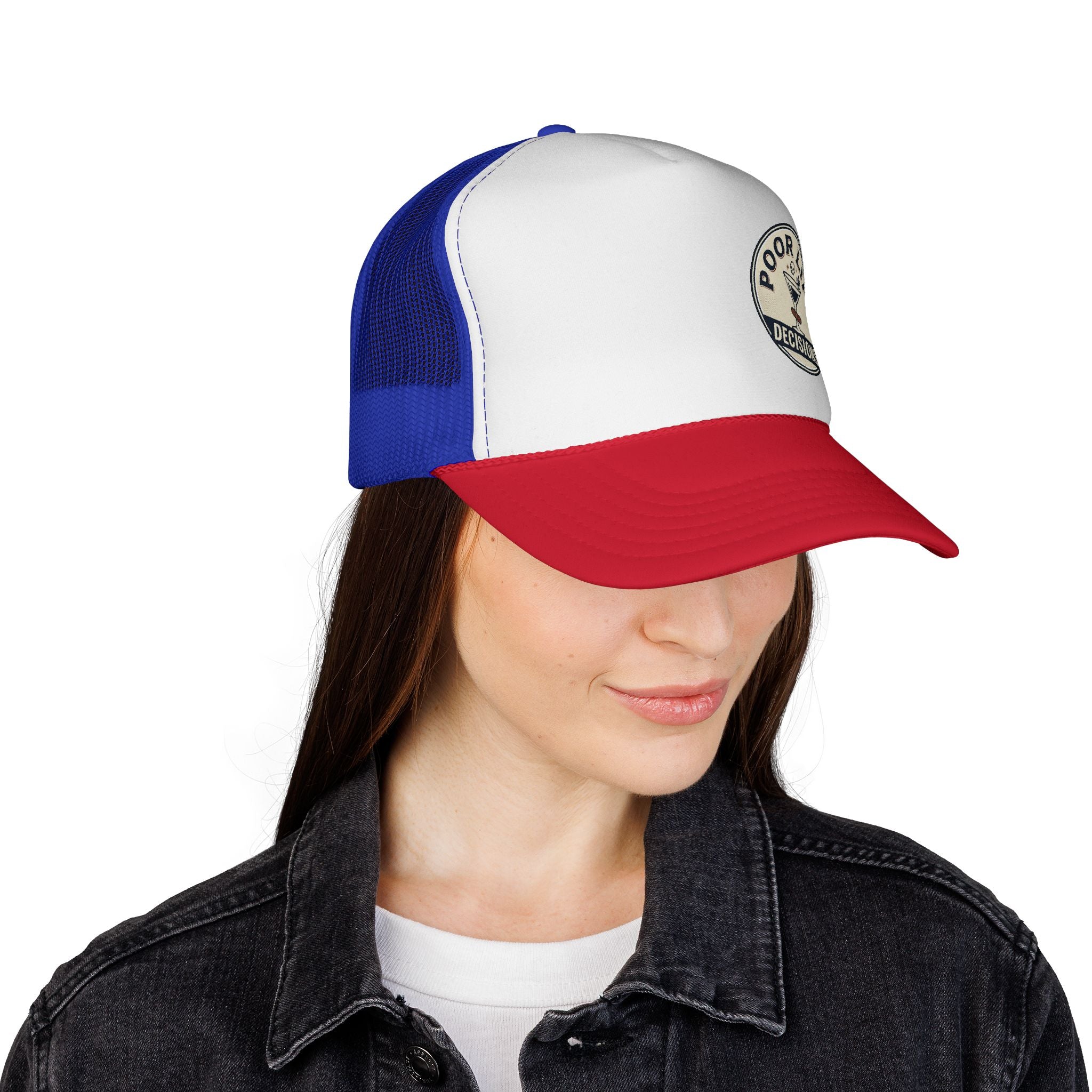 Trucker Cap — “Poor Life Decisions” Vintage Cocktail Patch Hat