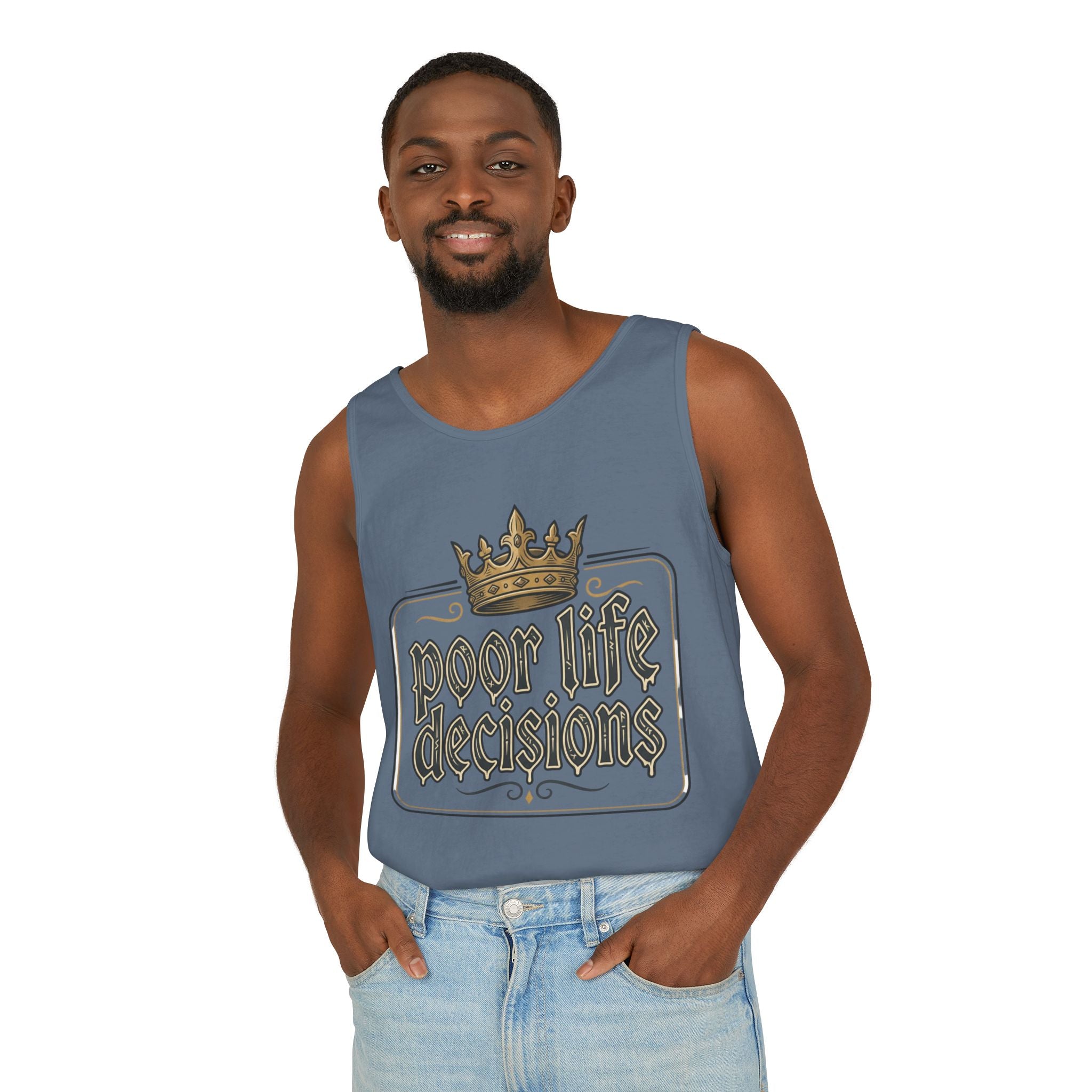 Poor Life Decisions Tank Top — Vintage Crown Graphic