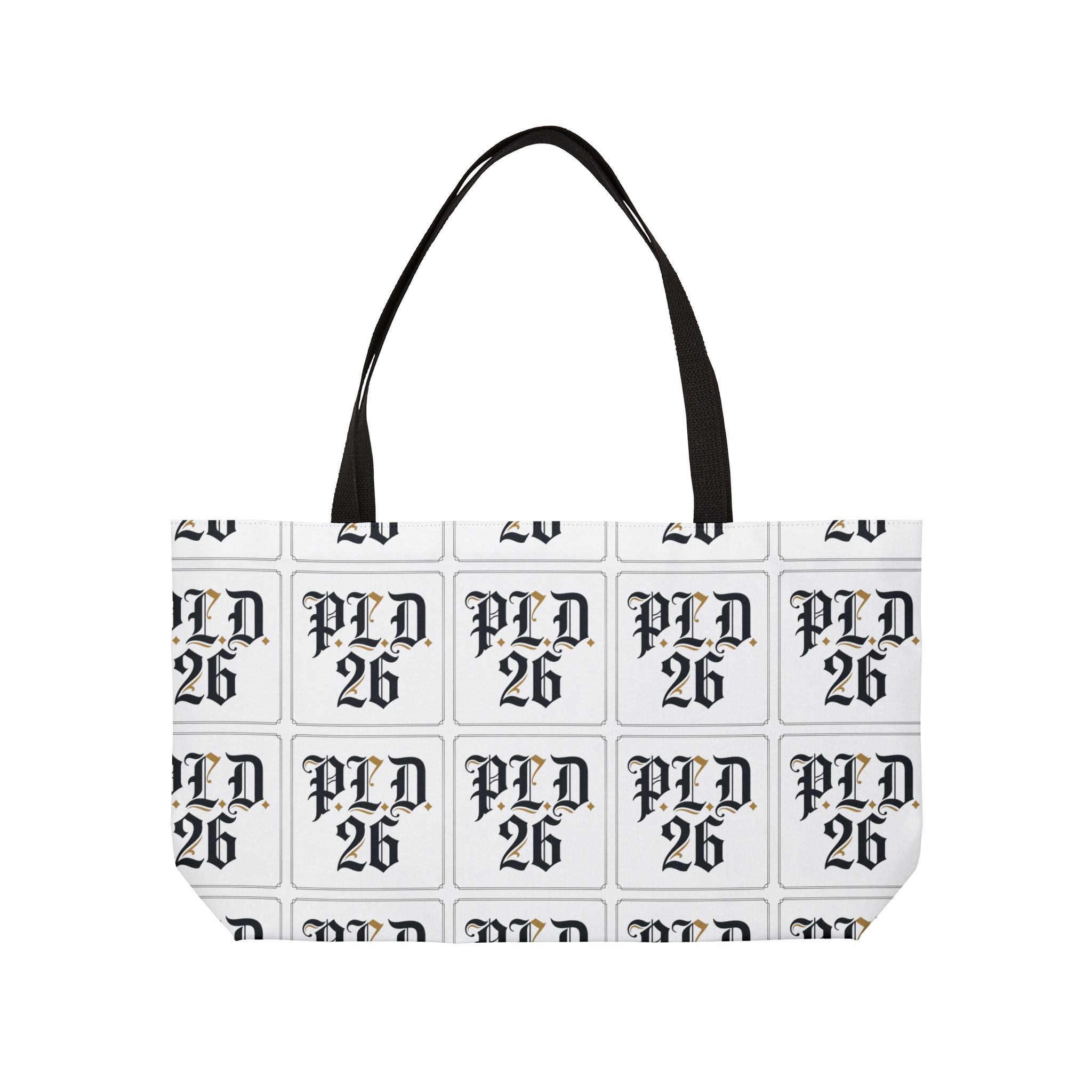 Weekender Tote Bag – PLD 26 Gothic Monogram All-Over Print