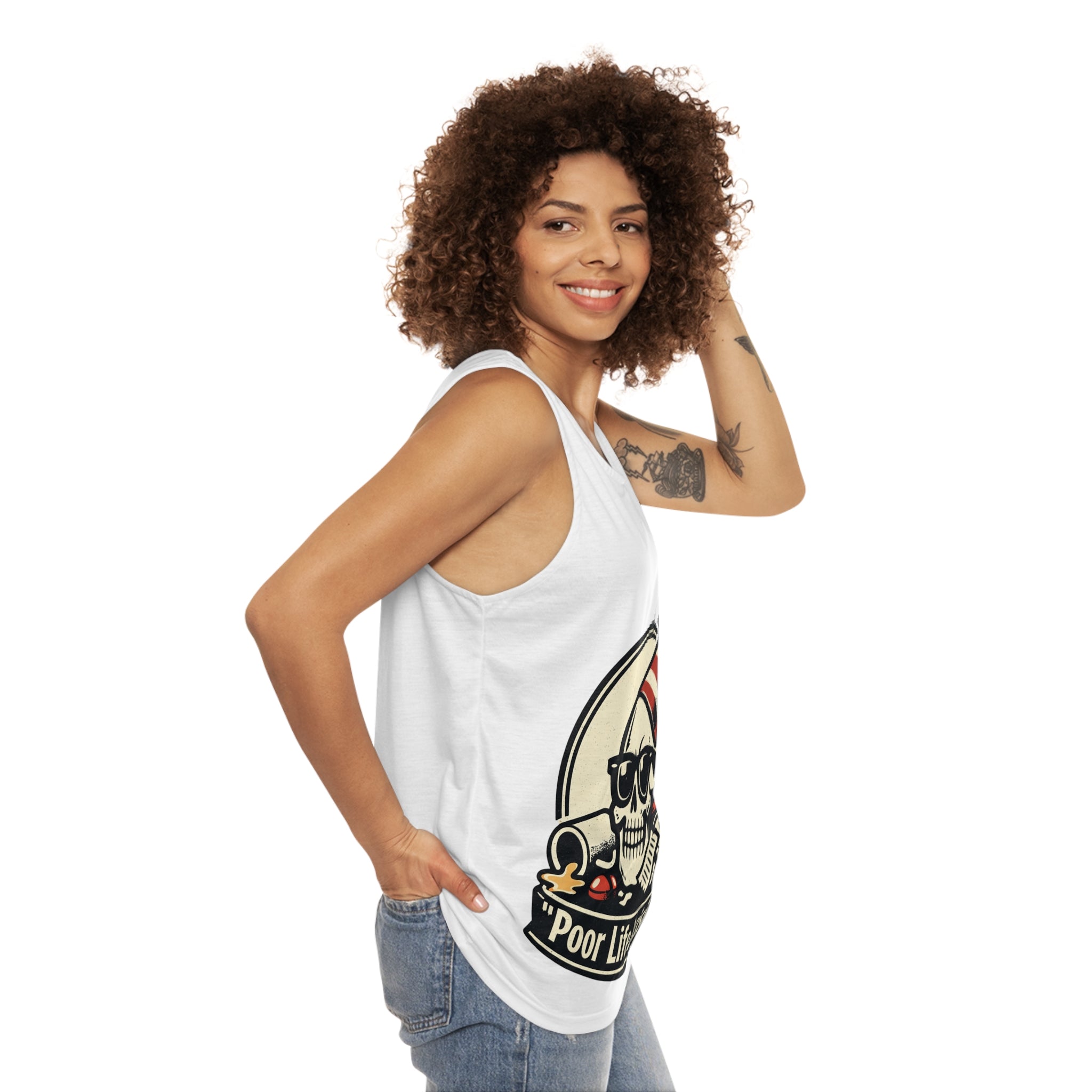 "Poor Life Decisions" Skull Party Tank Top - Funny Graphic Summer Vest