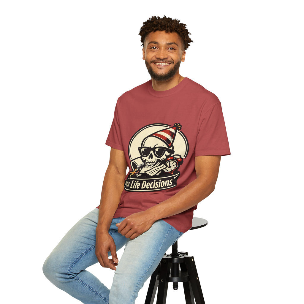 Poor Life Decisions Skull T-Shirt — Funny Party Skull Graphic Tee