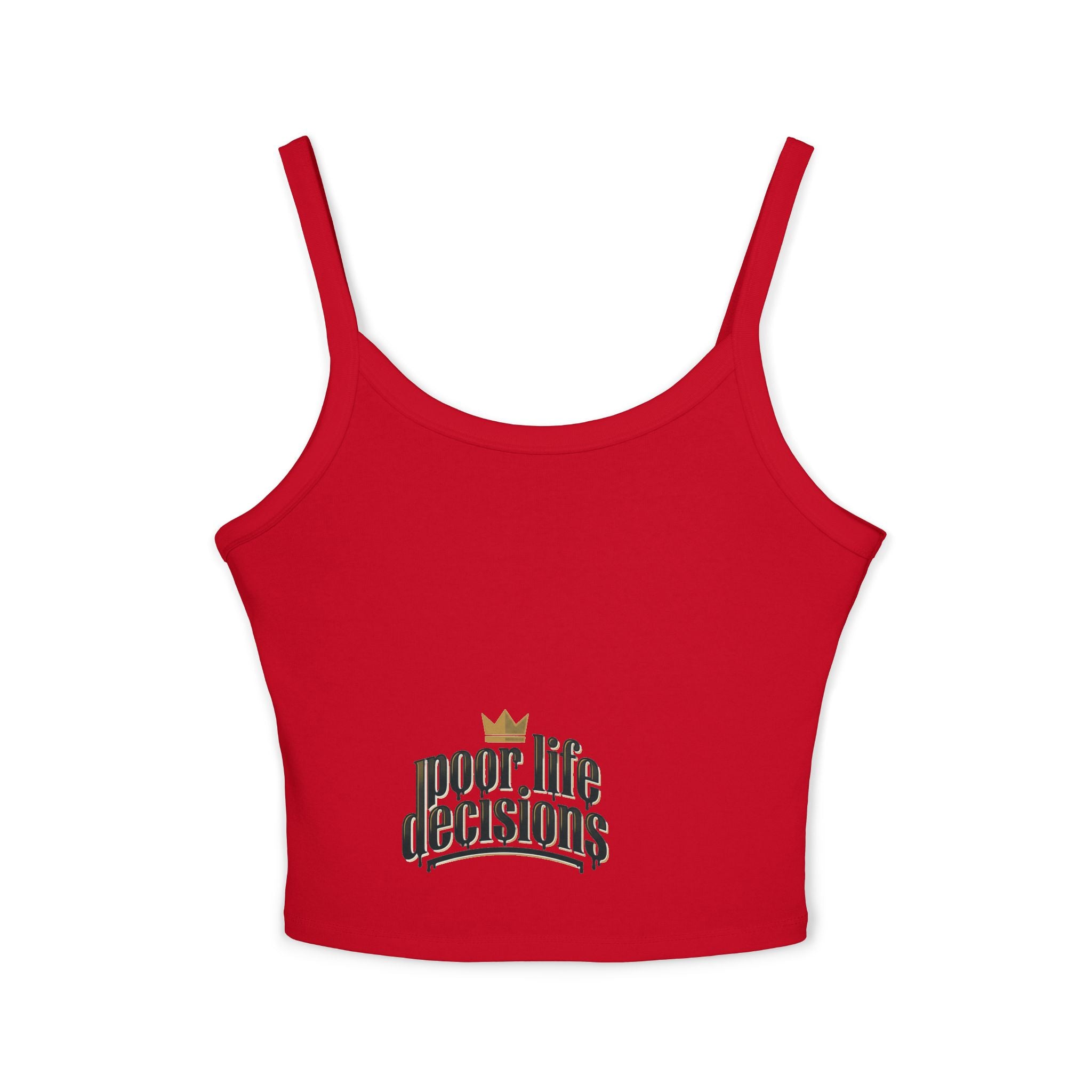 Crop Tank Top – 'poor life decisions' Vintage Script Graphic Tank