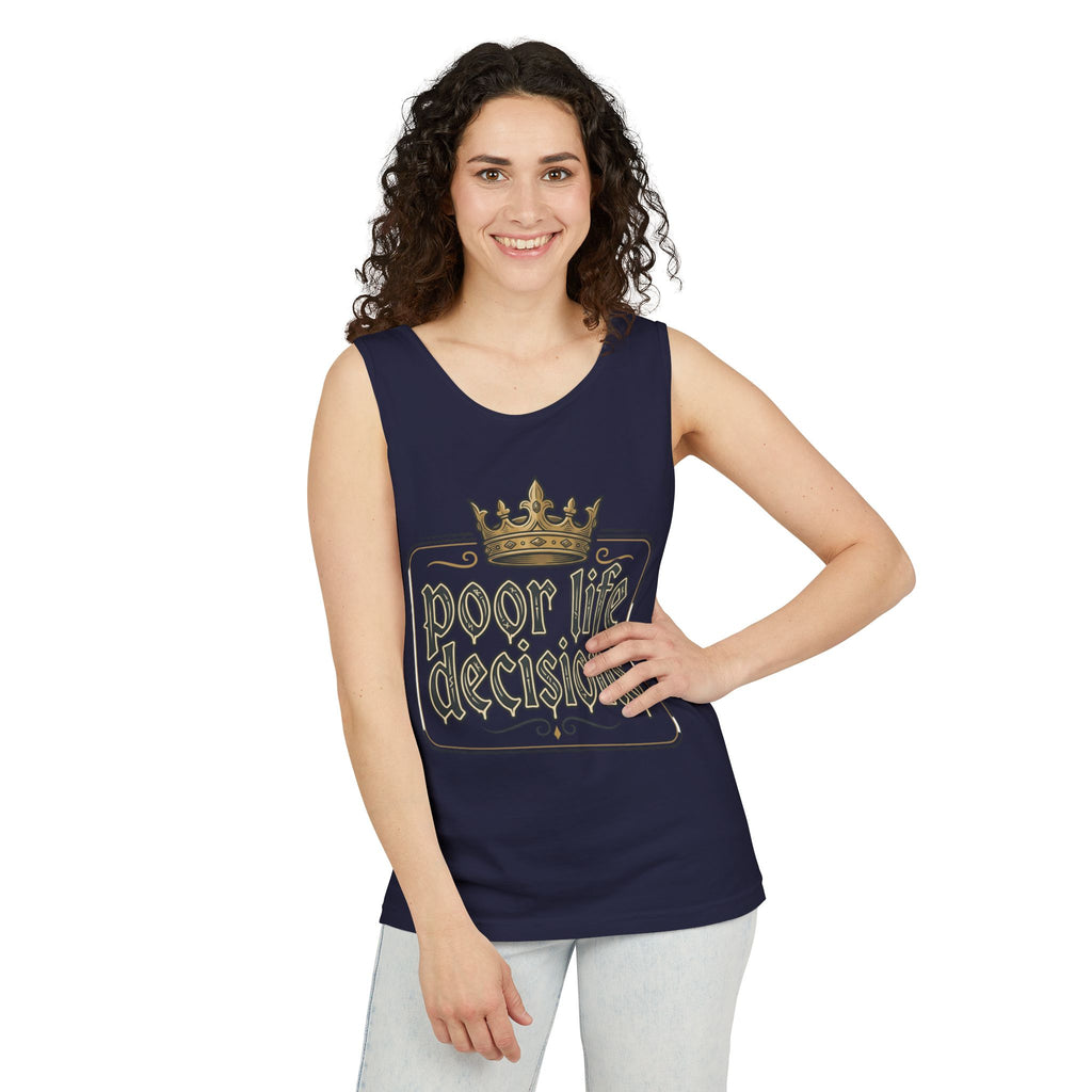 Poor Life Decisions Tank Top — Vintage Crown Graphic