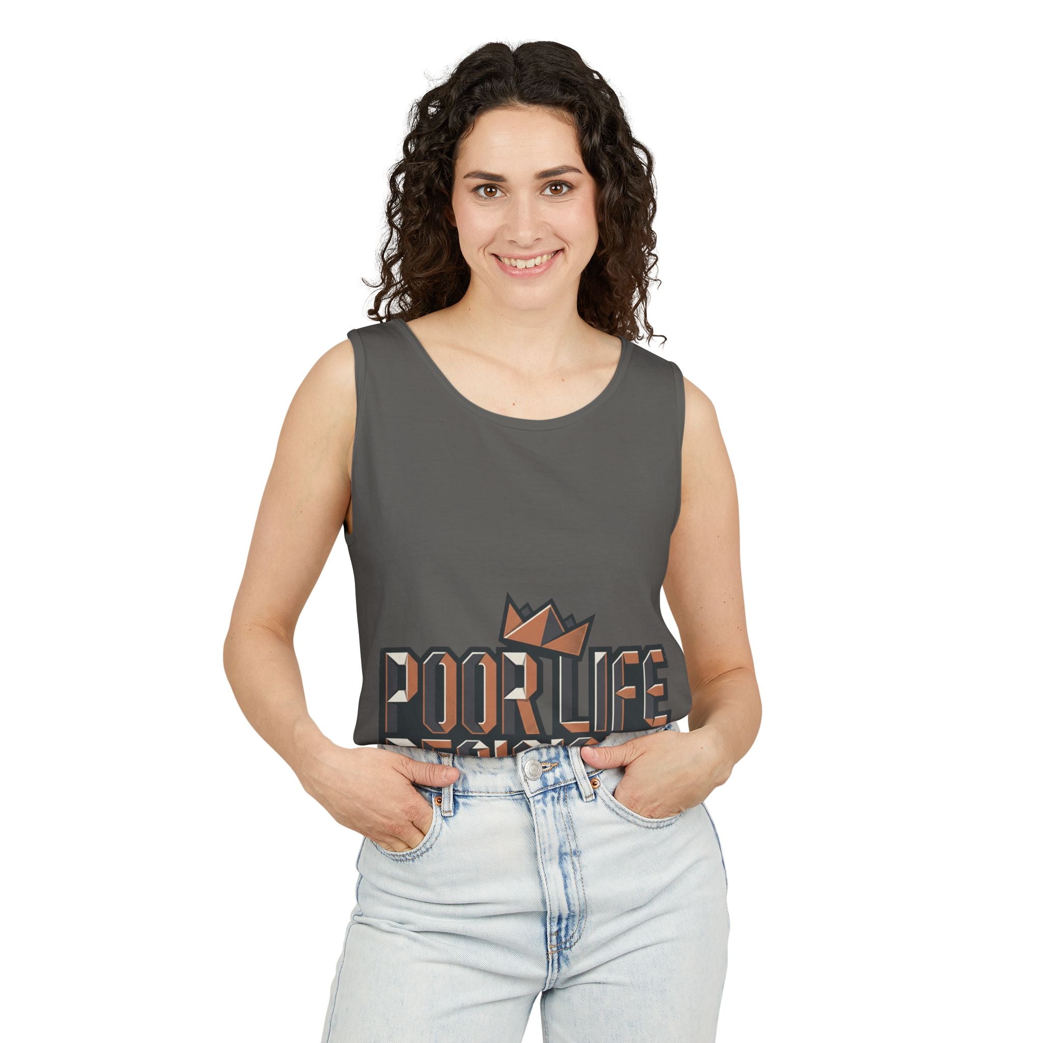 'Poor Life Decisions' Graphic Tank Top — Funny Typography Crown Summer Tee