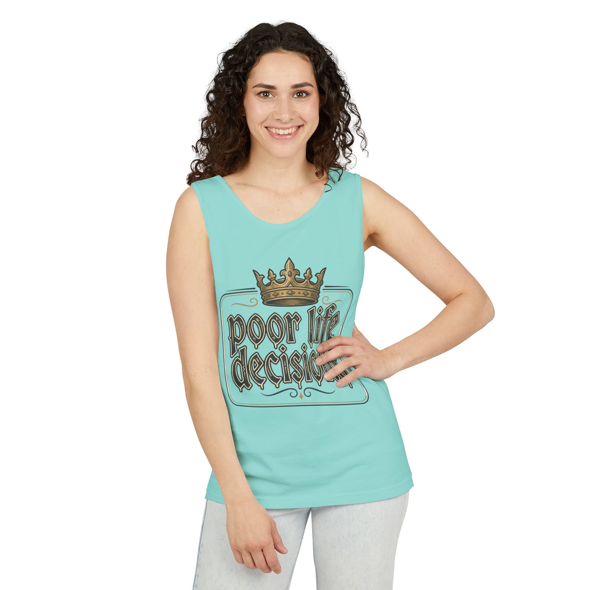 Poor Life Decisions Tank Top — Vintage Crown Graphic