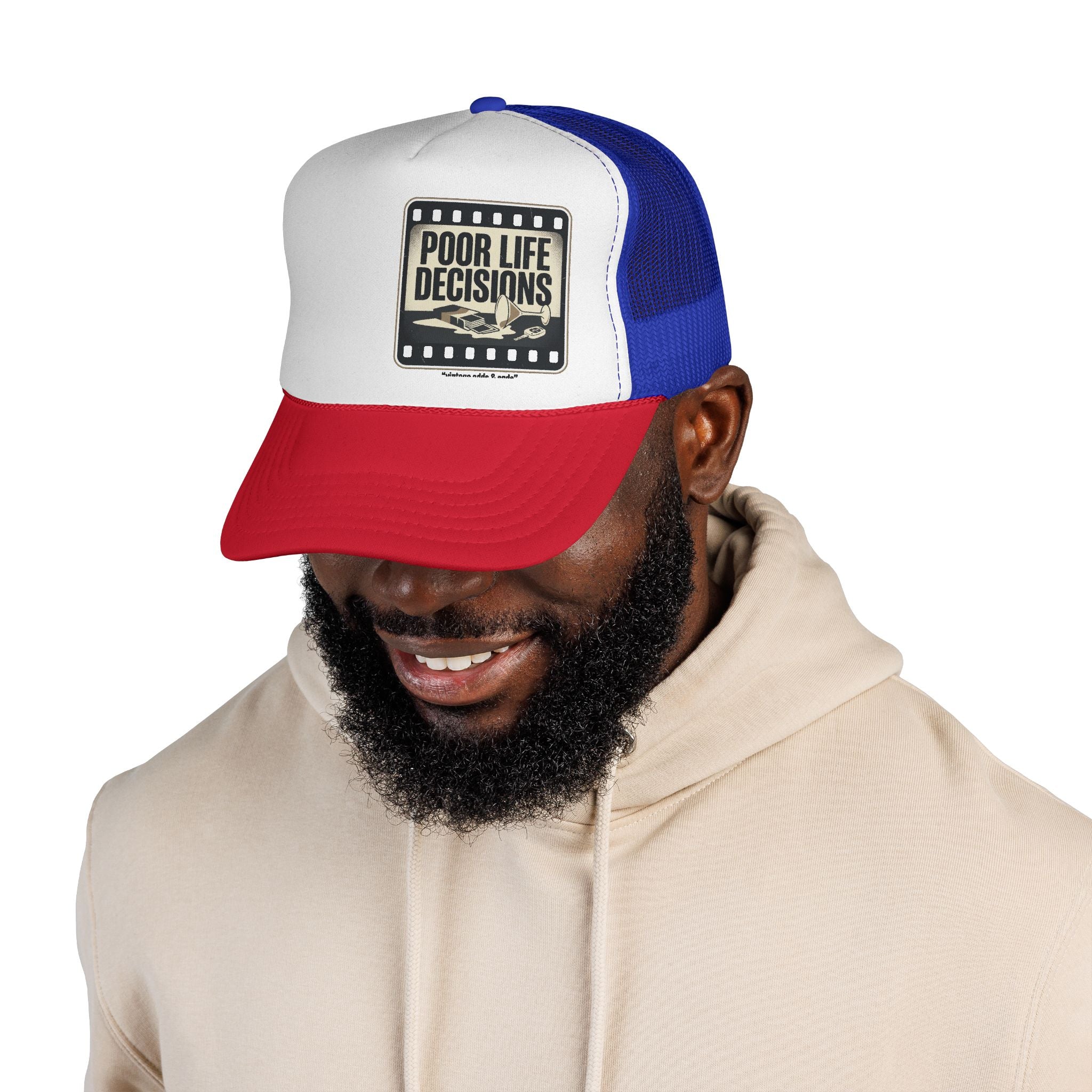 Trucker Cap — "Poor Life Decisions" Vintage Patch Hat