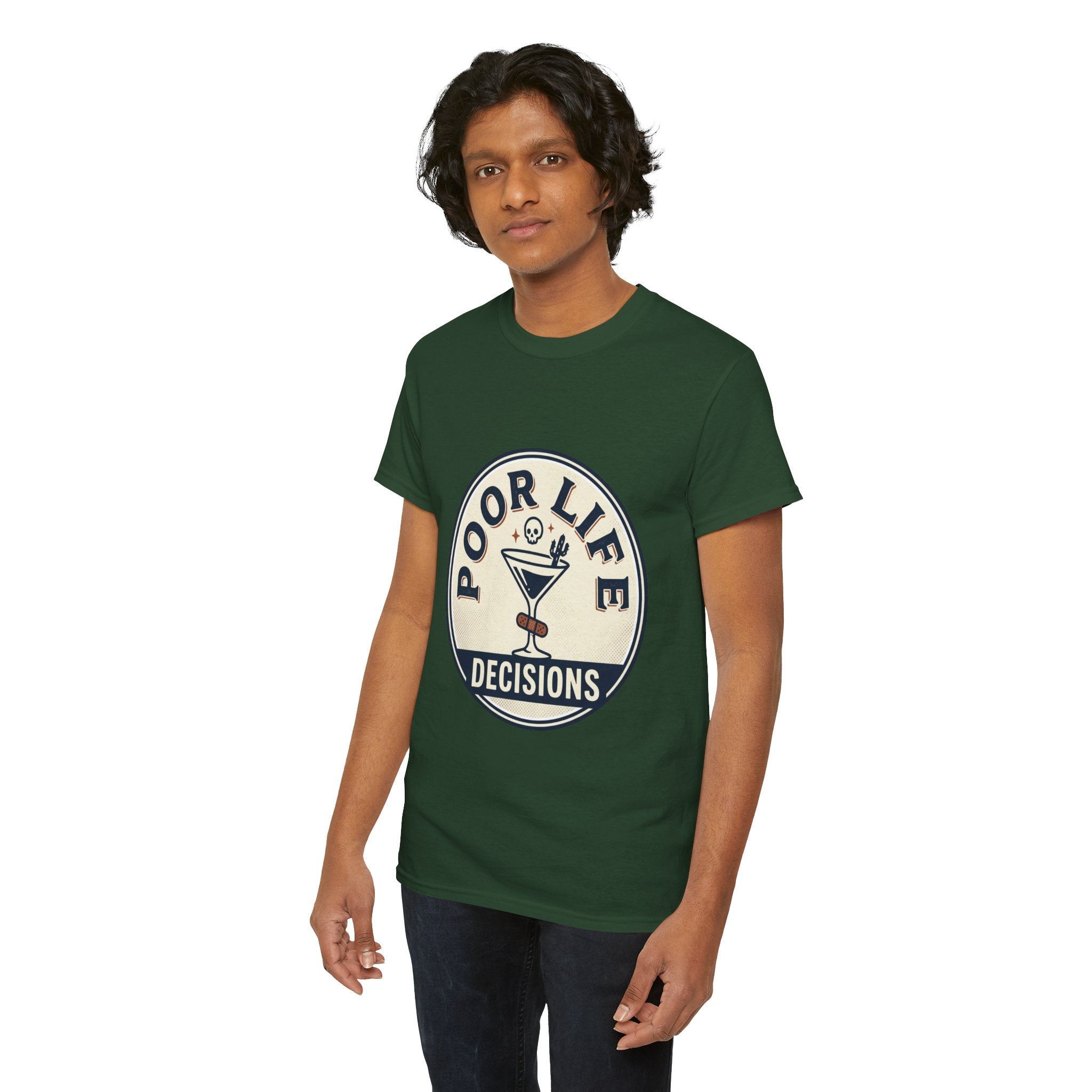 T-Shirt — "Poor Life Decisions" Cocktail Graphic Tee