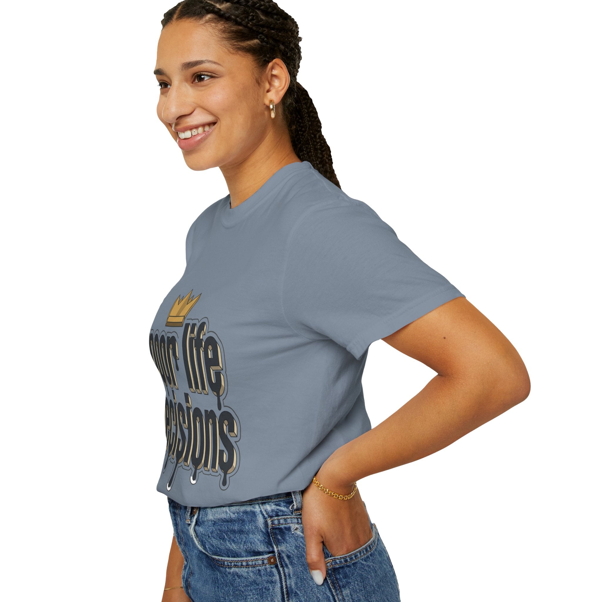 T-Shirt — "Poor Life Decisions" Crown Graphic Tee
