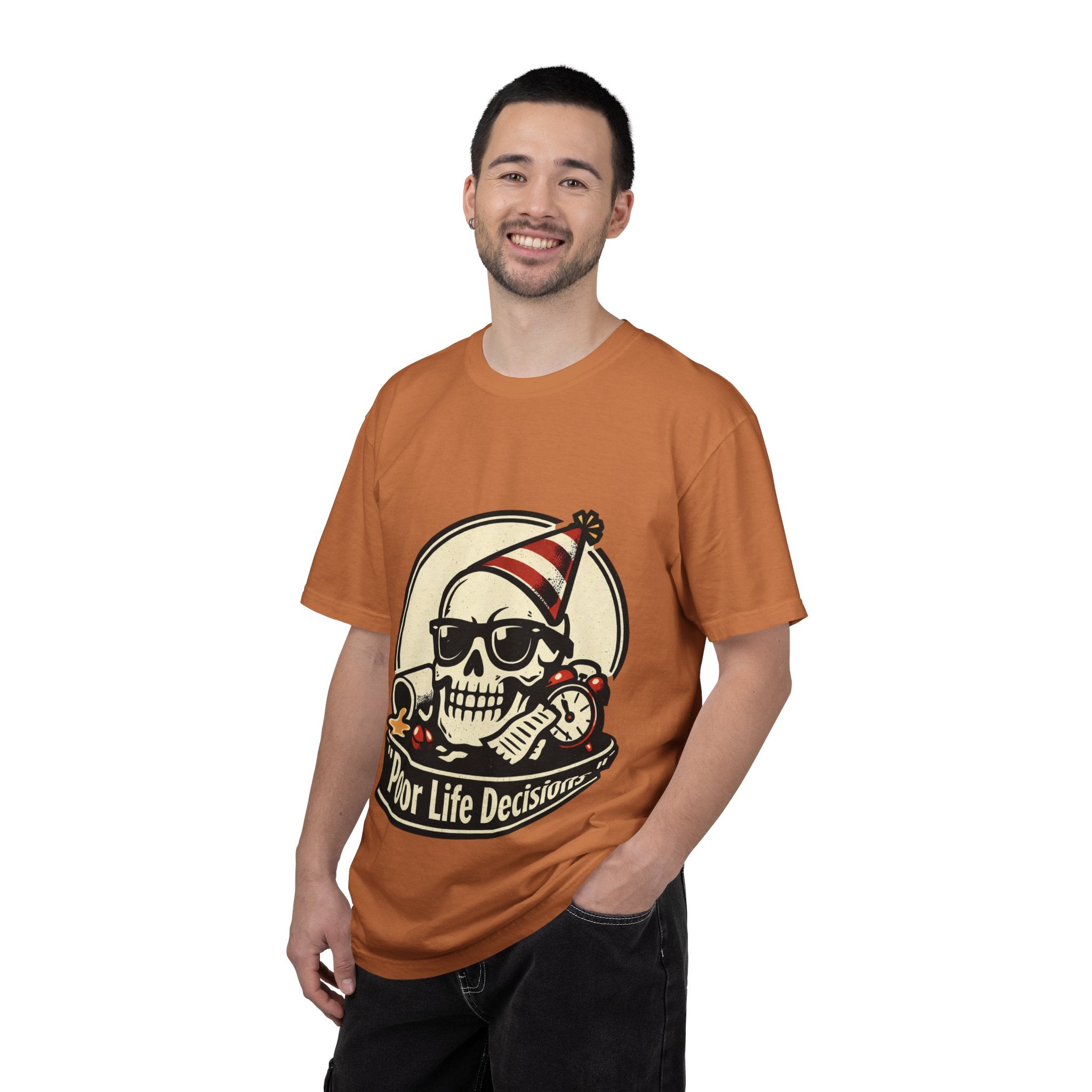 Poor Life Decisions Skull T-Shirt — Funny Party Skull Graphic Tee