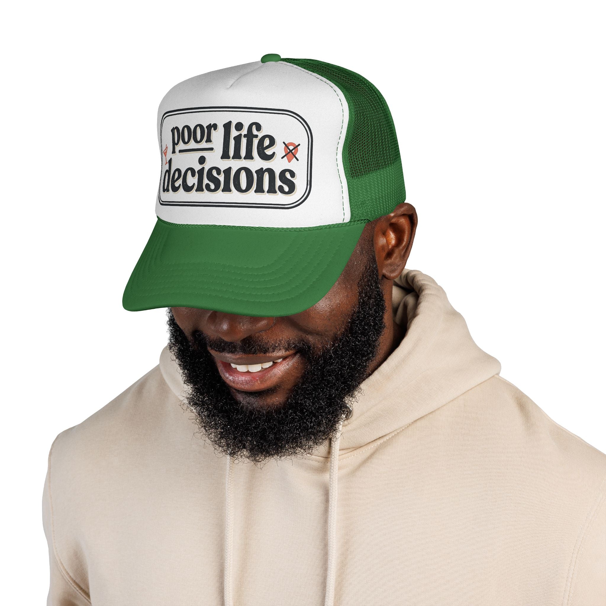 Trucker Hat - "Poor Life Decisions" Retro Mesh Cap