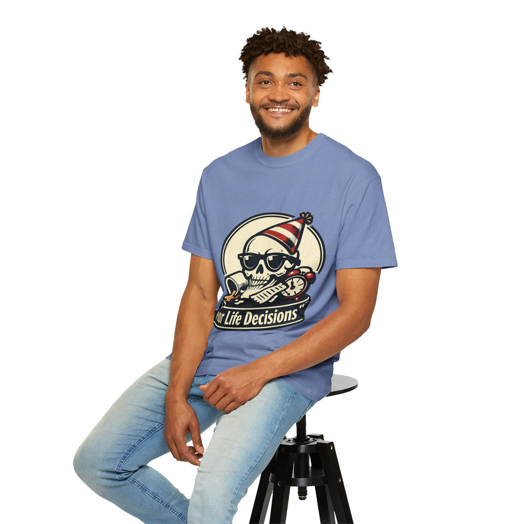 Poor Life Decisions Skull T-Shirt — Funny Party Skull Graphic Tee