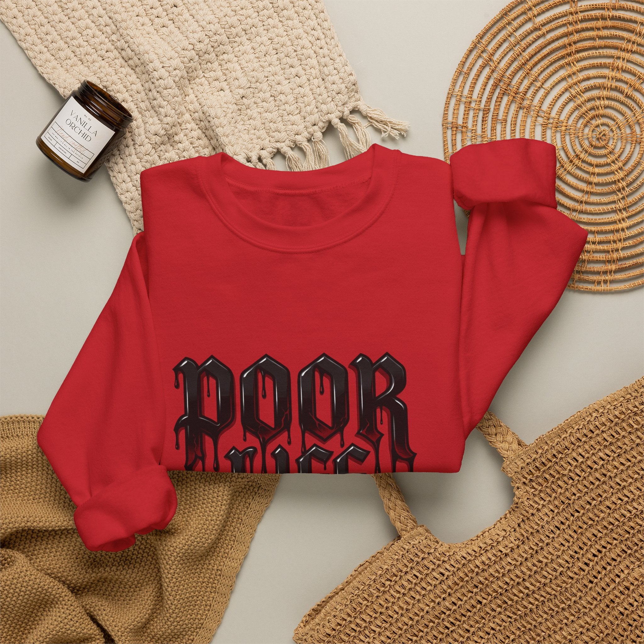 Poor Life Decisions Sweatshirt – Gothic Drip Graphic Crewneck