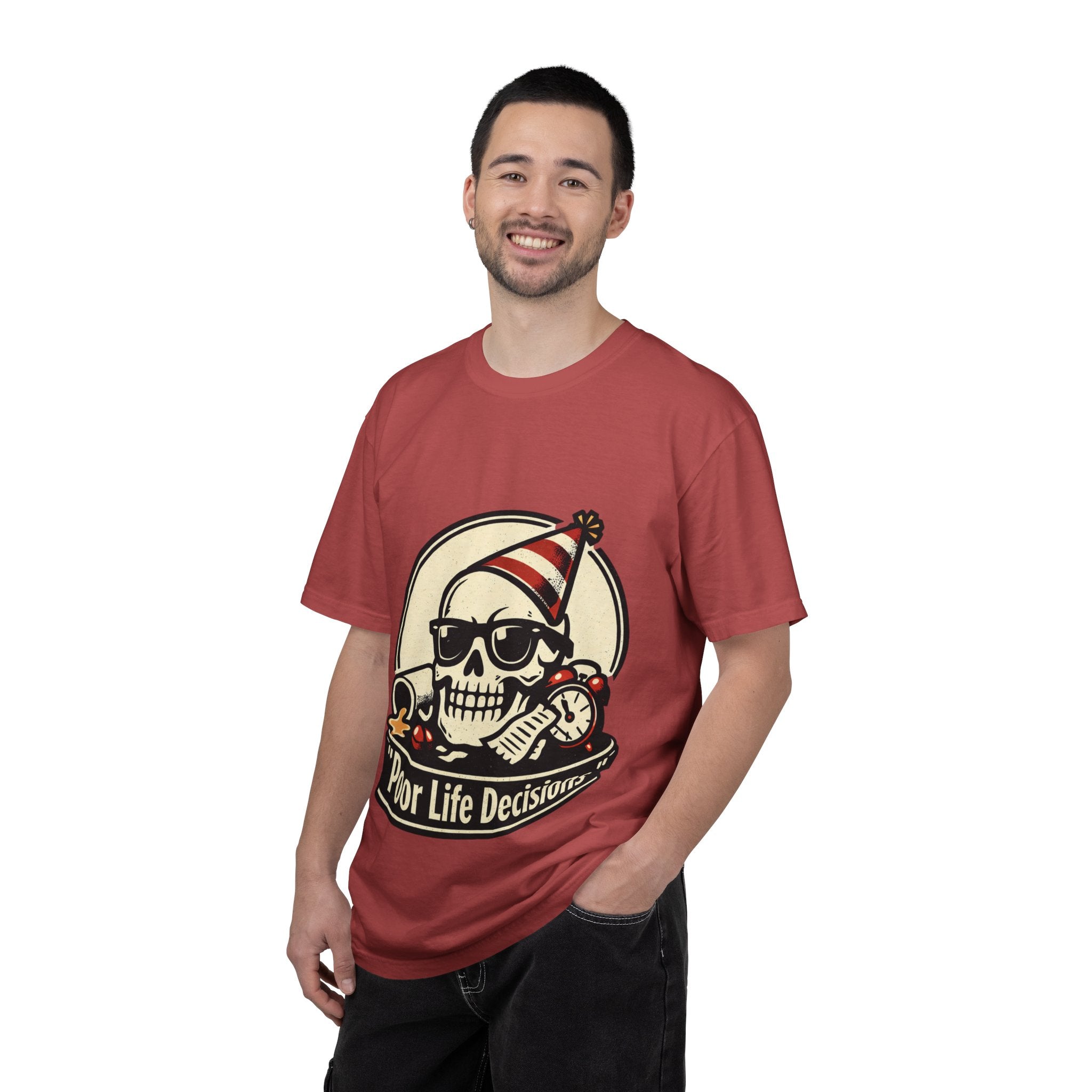 Poor Life Decisions Skull T-Shirt — Funny Party Skull Graphic Tee