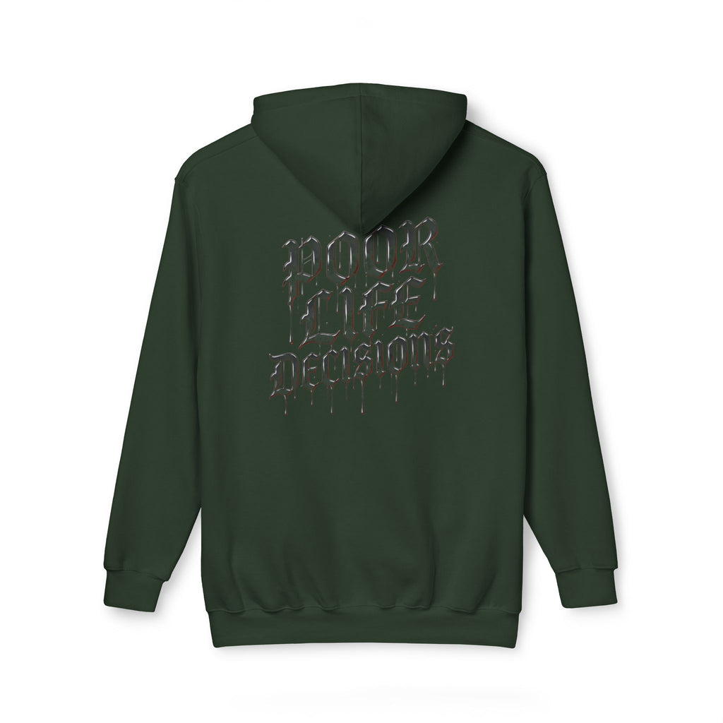 Poor Life Decisions Hoodie — White Graphic Hooded Sweatshirt