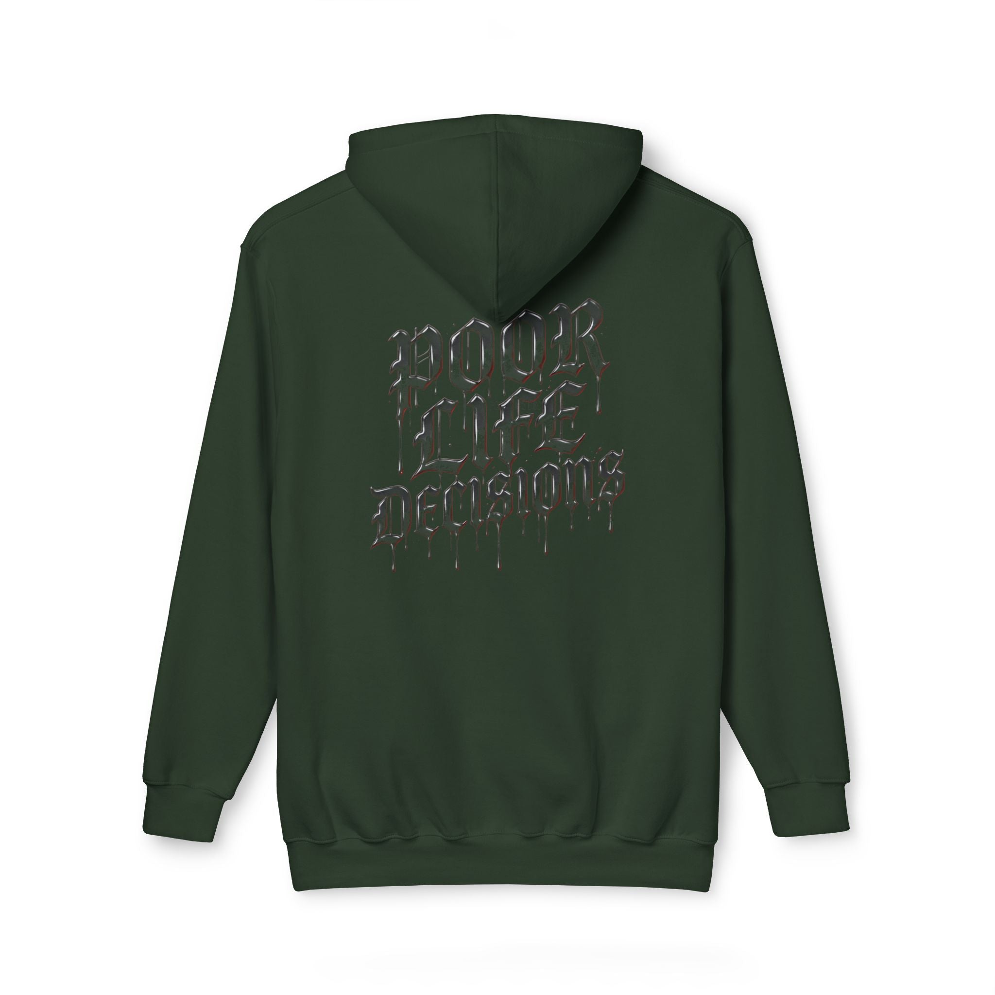 Poor Life Decisions Hoodie — White Graphic Hooded Sweatshirt