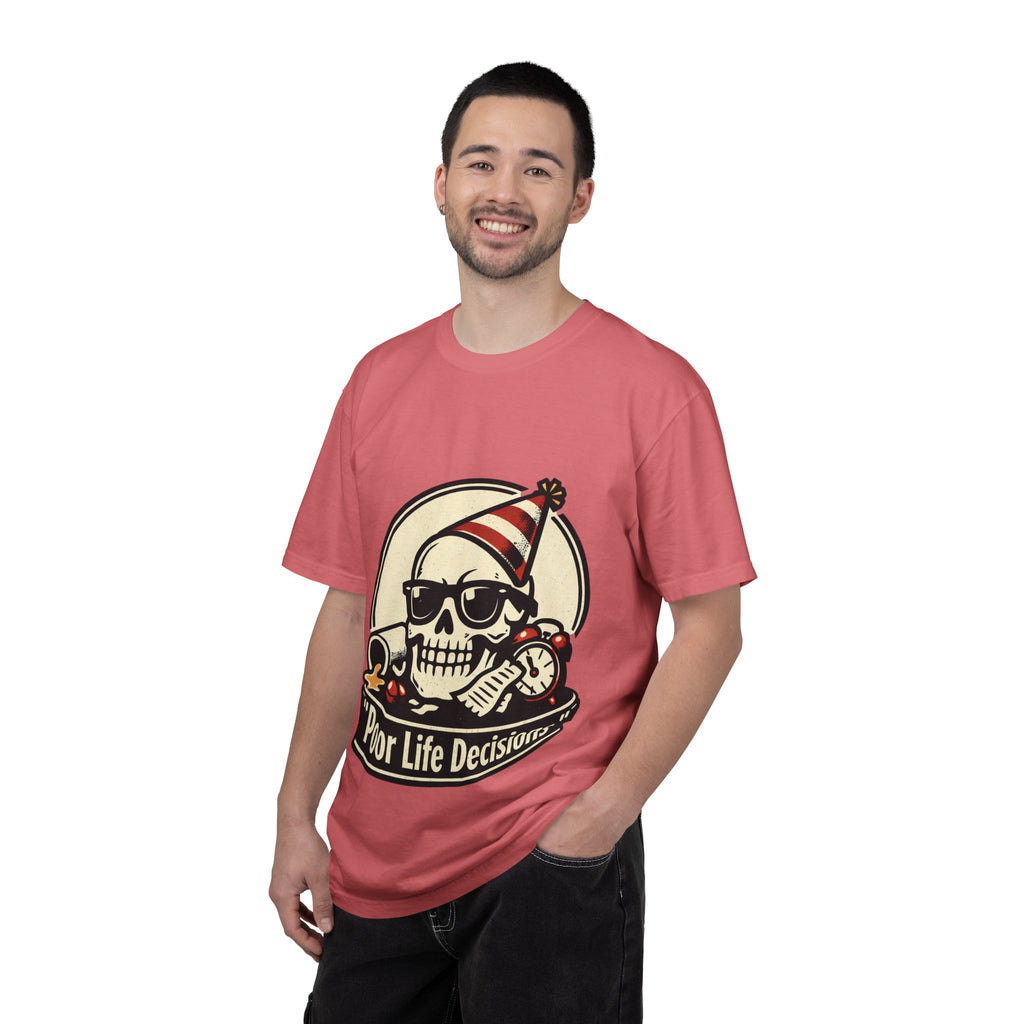 Poor Life Decisions Skull T-Shirt — Funny Party Skull Graphic Tee