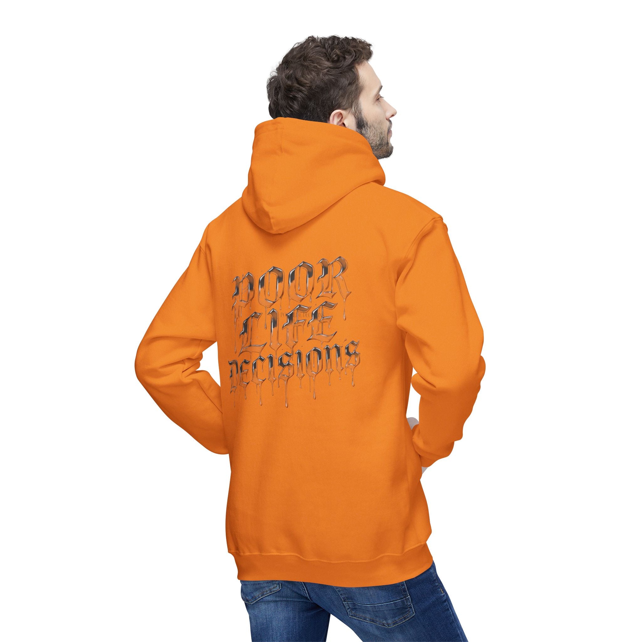 Poor Life Decisions Hoodie — White Graphic Hooded Sweatshirt
