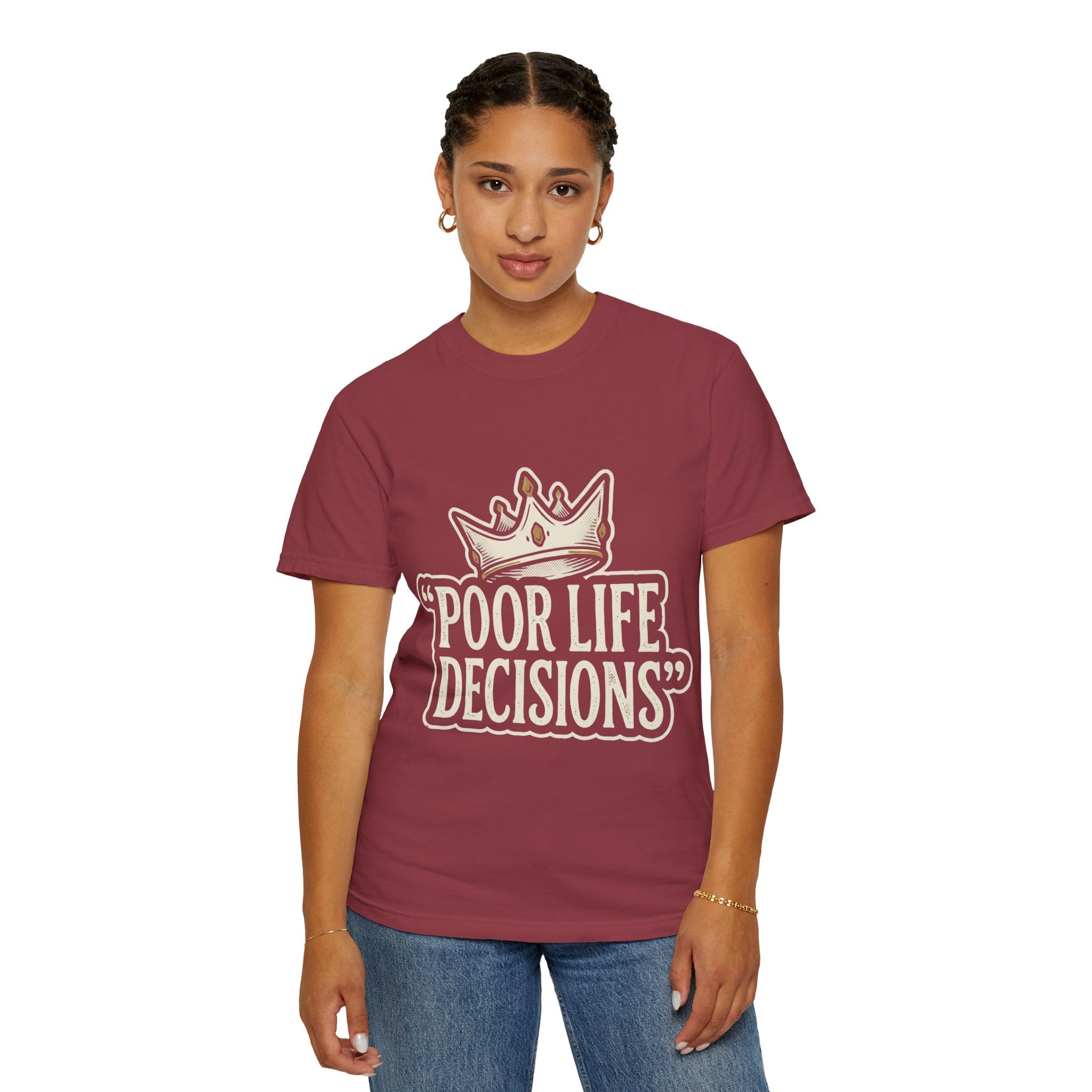 Poor Life Decisions T-Shirt — Funny Vintage Crown Graphic Tee