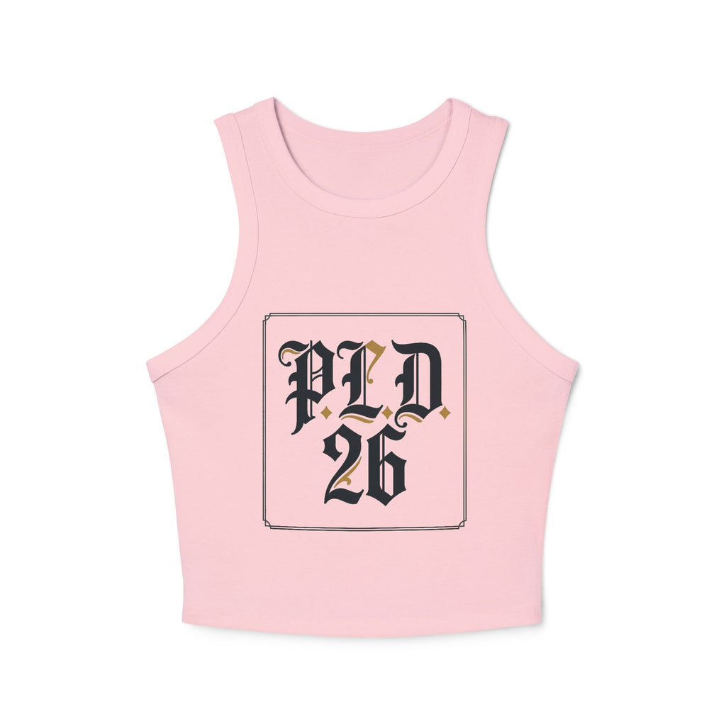 PLD 26 Gothic Crop Tank Top — Women's Racer Ribbed Tank
